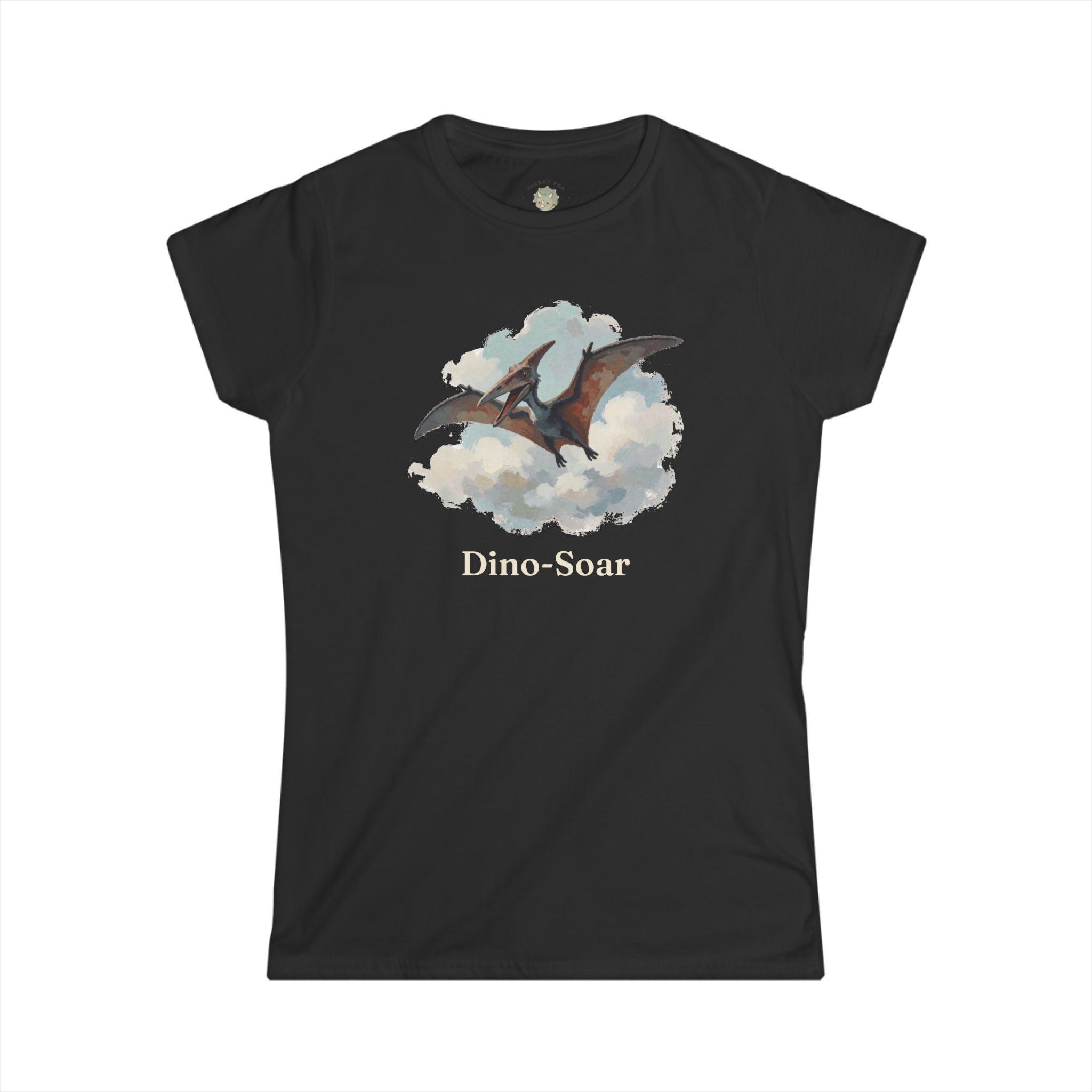 Women's Dino-Soar T-Shirt — Cute Flying Pterodactyl Pun Graphic Tee