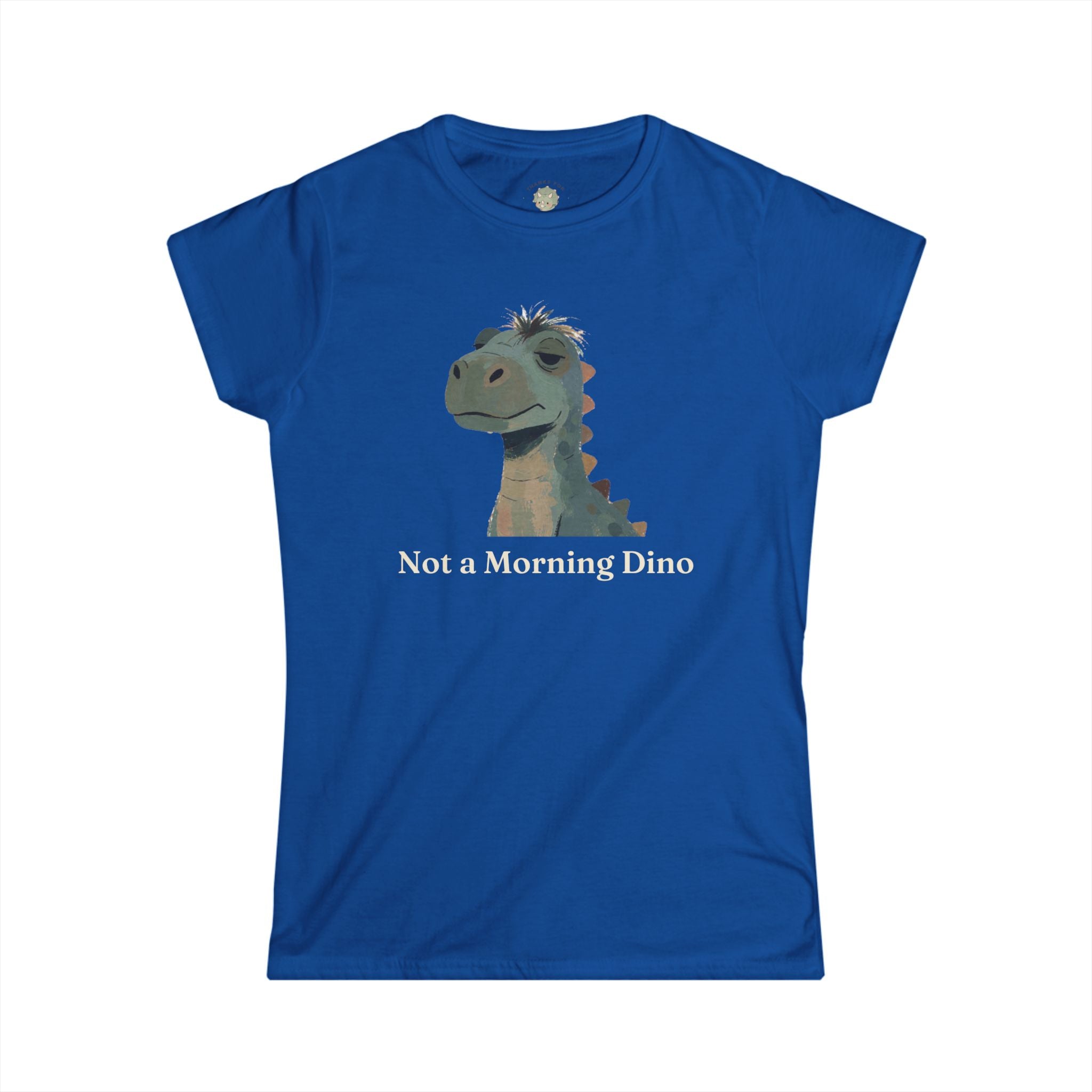 Women's Not a Morning Dino T-Shirt — Funny Sleepy Dinosaur Graphic Tee