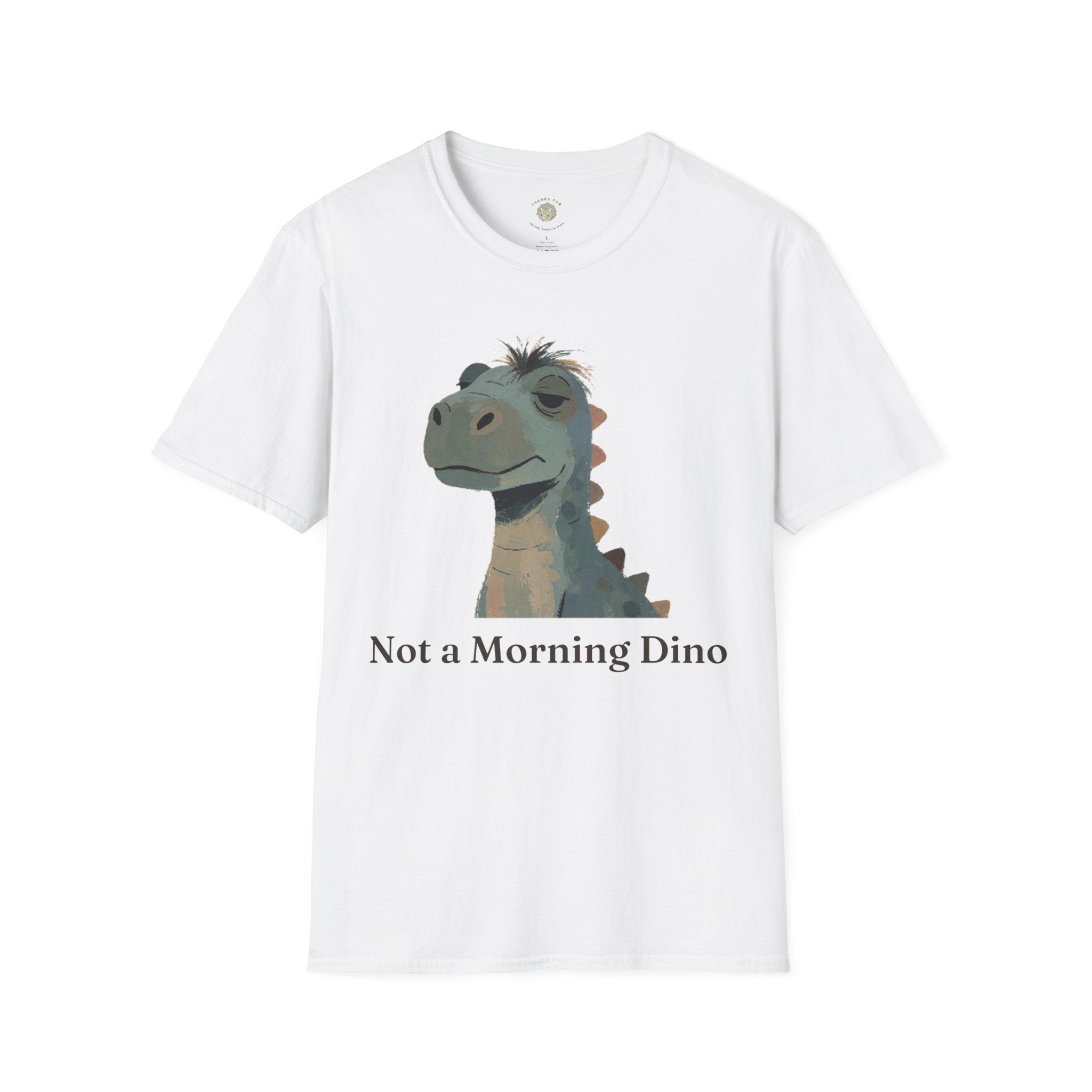 Not a Morning Dino T-Shirt — Funny Sleepy Dinosaur Graphic Tee