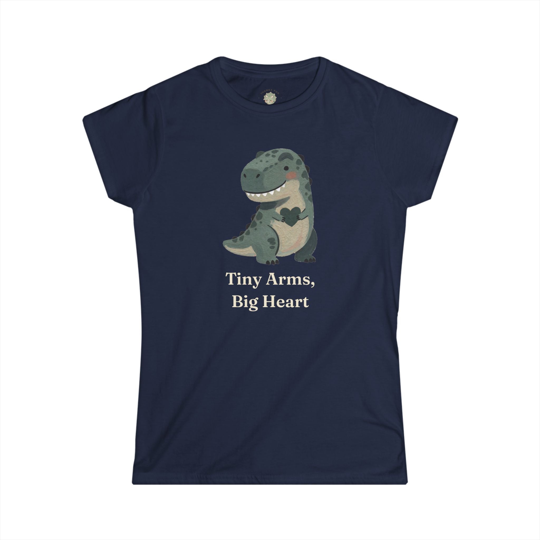 Women's Tiny Arms, Big Heart T-Shirt — Cute Sweet T-Rex Love Graphic Tee