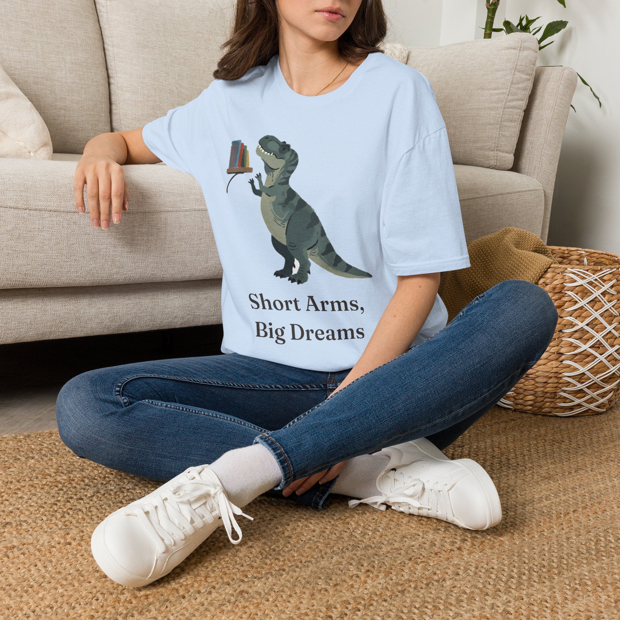 Short Arms, Big Dreams T-Shirt — Funny Motivational T-Rex Graphic Tee