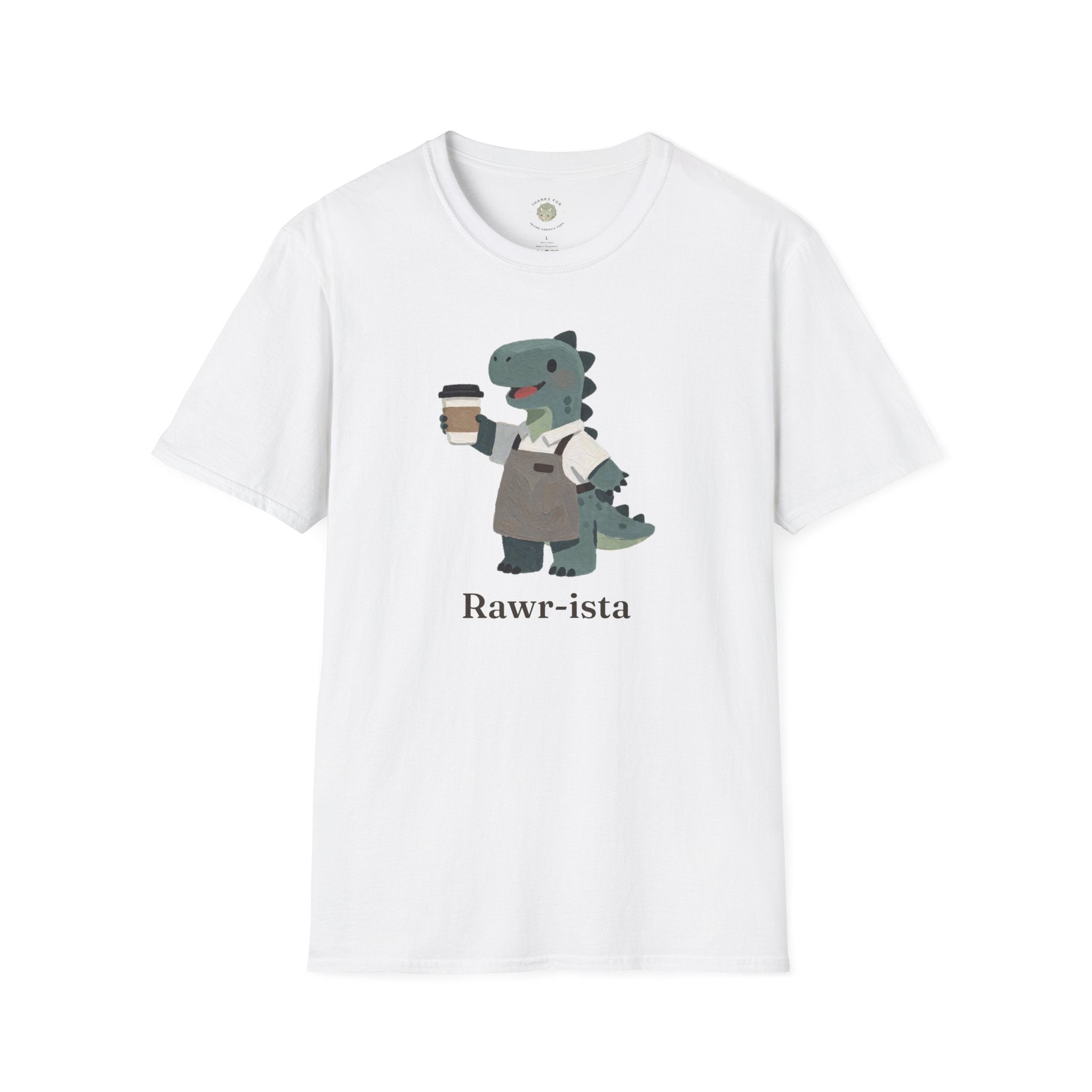 Rawr-ista T-Shirt — Funny Coffee Dinosaur Barista Graphic Tee