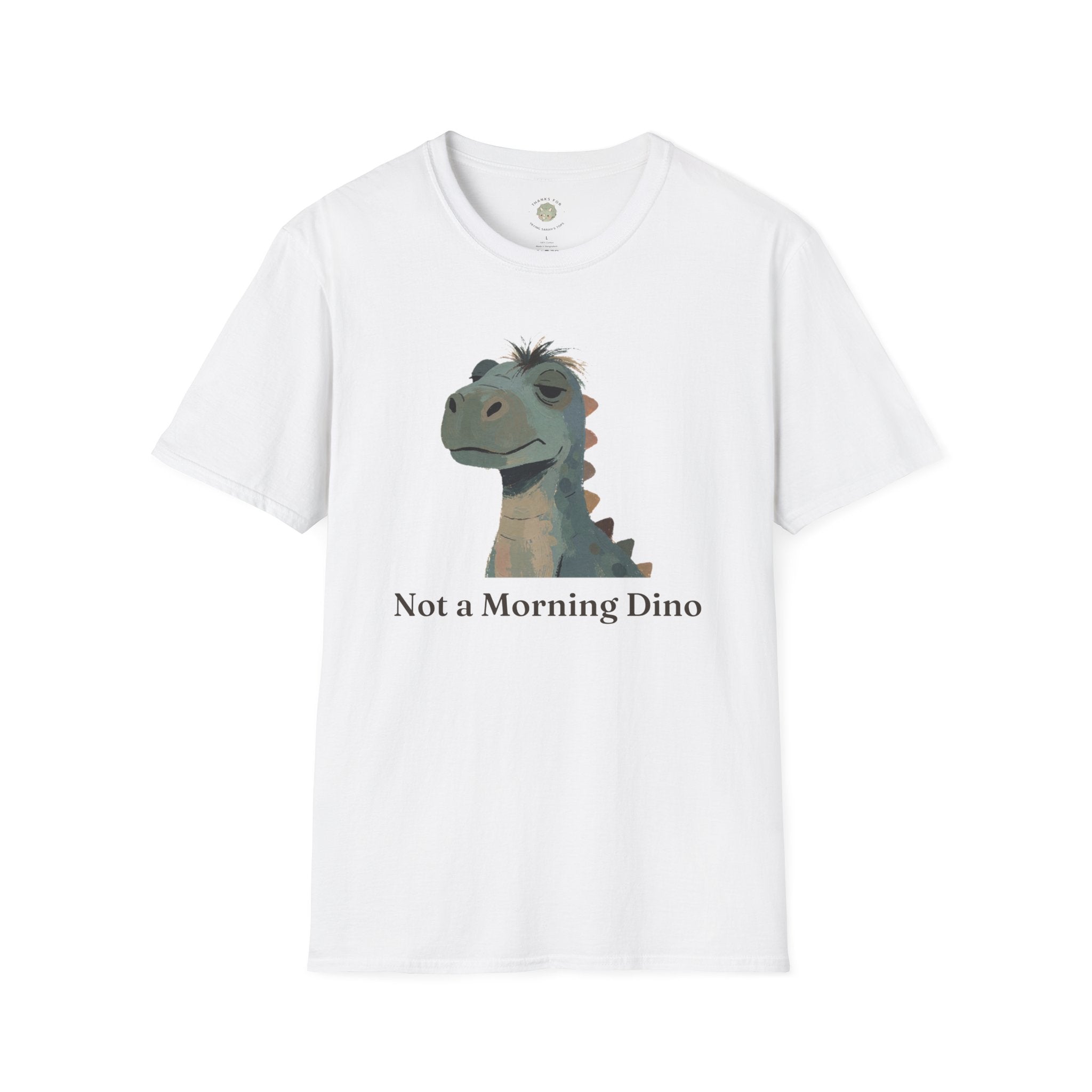 Not a Morning Dino T-Shirt — Funny Sleepy Dinosaur Graphic Tee