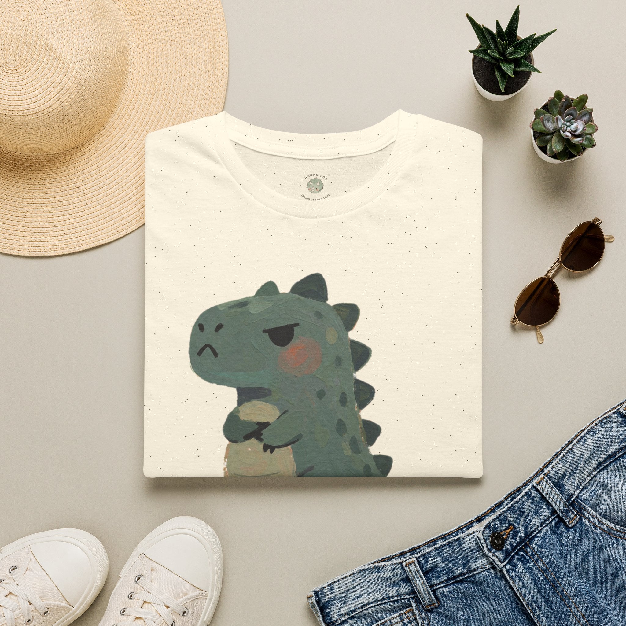 Hangry-Saurus T-Shirt — Funny Hungry Grumpy Dinosaur Graphic Tee
