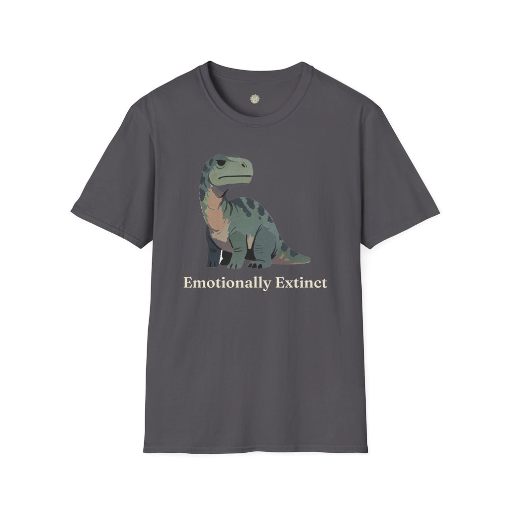Emotionally Extinct T-Shirt — Funny Deadpan Dinosaur Graphic Tee