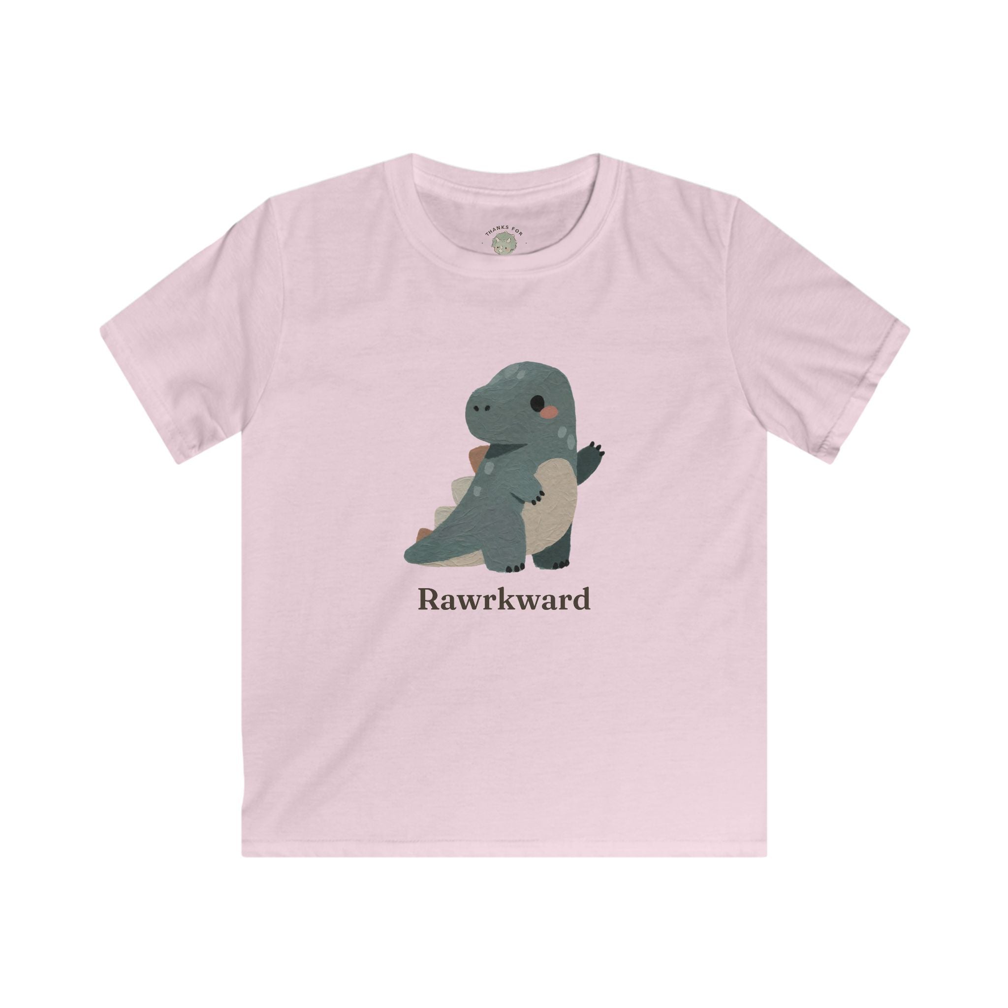 Kids Rawrkward T-Shirt — Funny Awkward Shy Dinosaur Graphic Tee