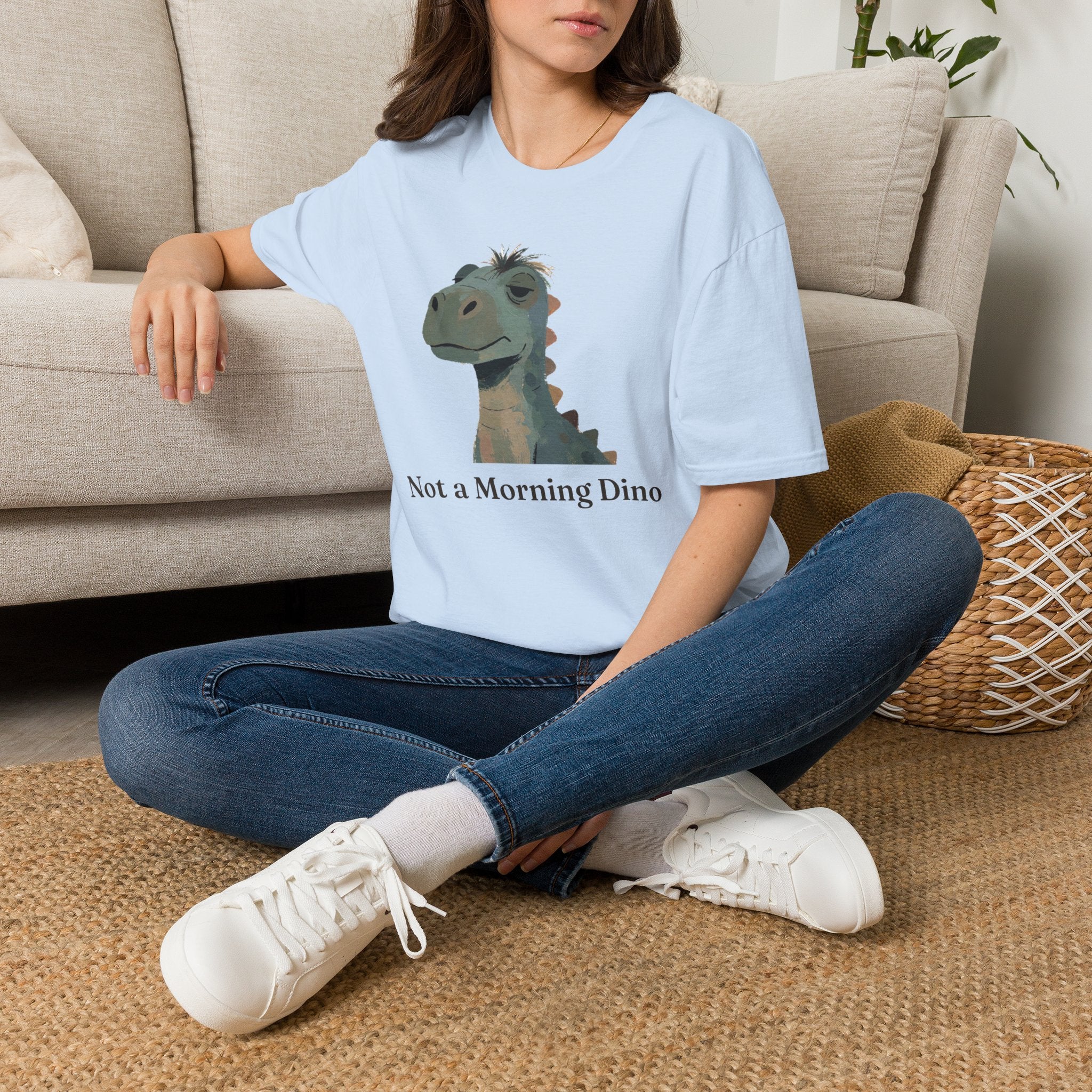 Not a Morning Dino T-Shirt — Funny Sleepy Dinosaur Graphic Tee