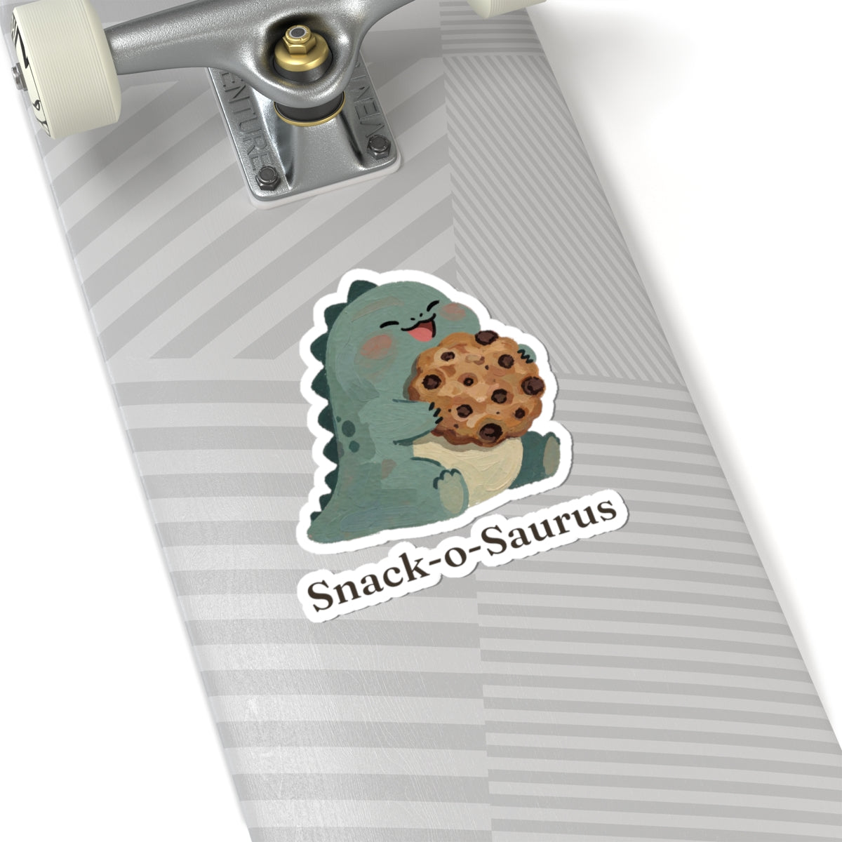 Snack-o-Saurus Sticker — Cute Cookie Dinosaur Snack Vinyl Sticker