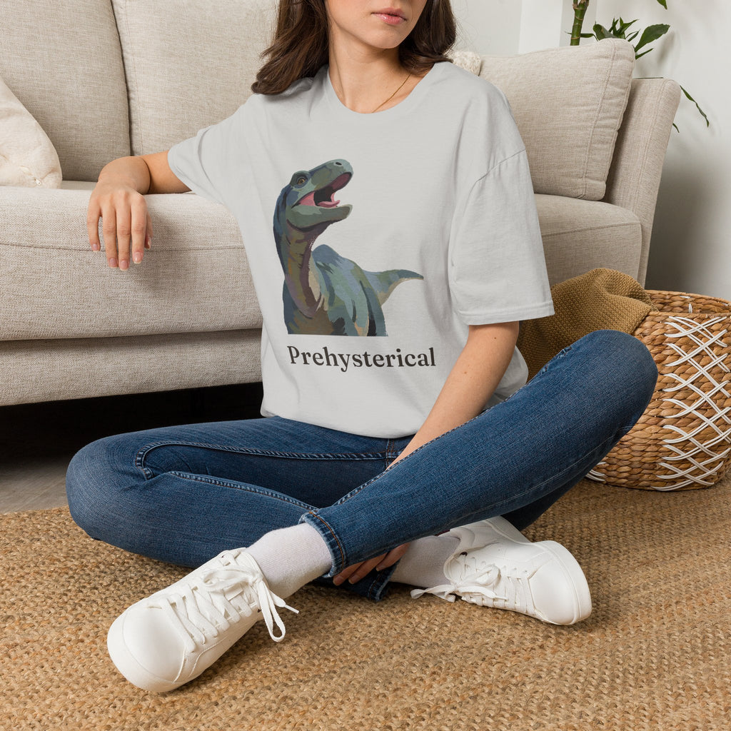 Prehysterical T-Shirt — Funny Laughing Dinosaur Pun Graphic Tee