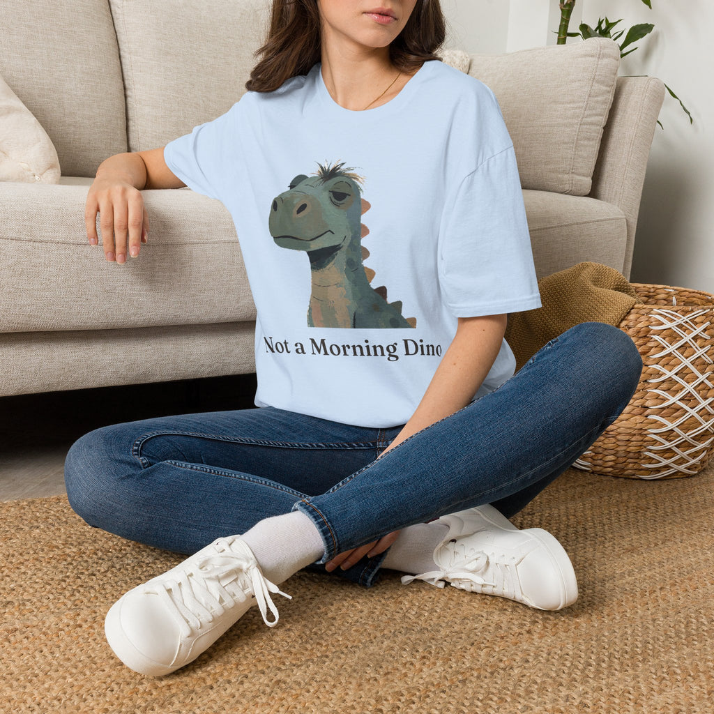Not a Morning Dino T-Shirt — Funny Sleepy Dinosaur Graphic Tee
