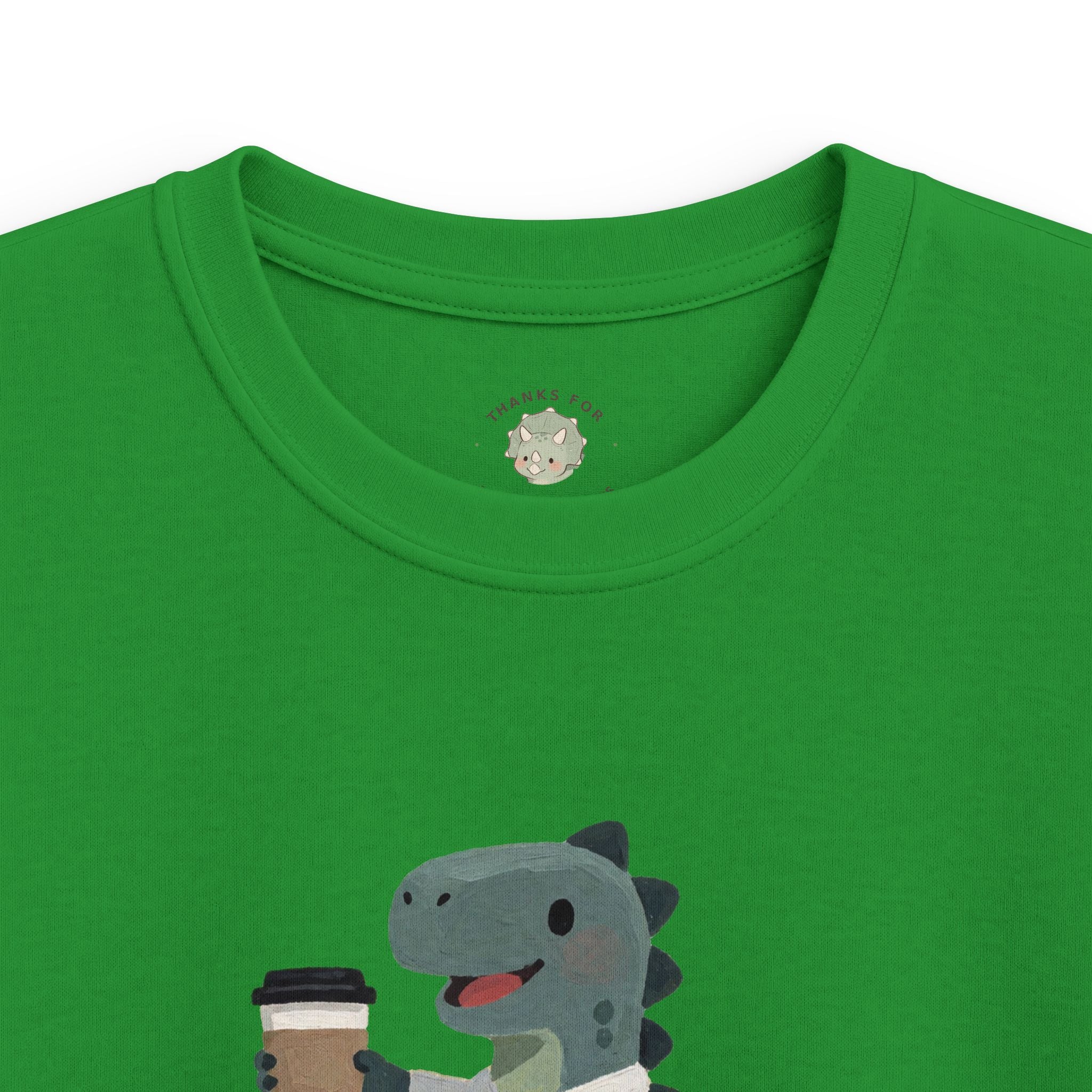 Kids Rawr-ista T-Shirt — Funny Coffee Dinosaur Barista Graphic Tee