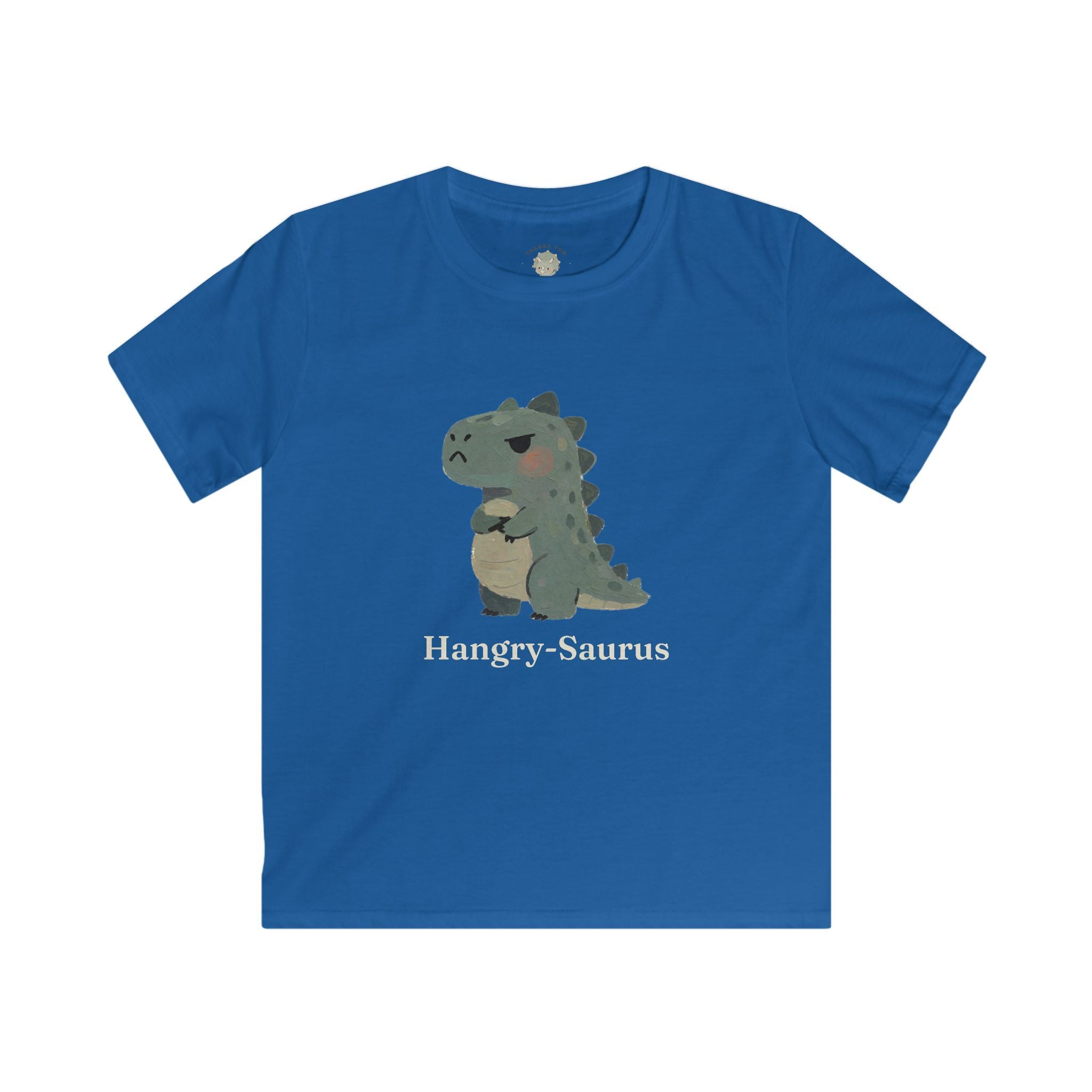 Kids Hangry-Saurus T-Shirt — Funny Hungry Grumpy Dinosaur Graphic Tee