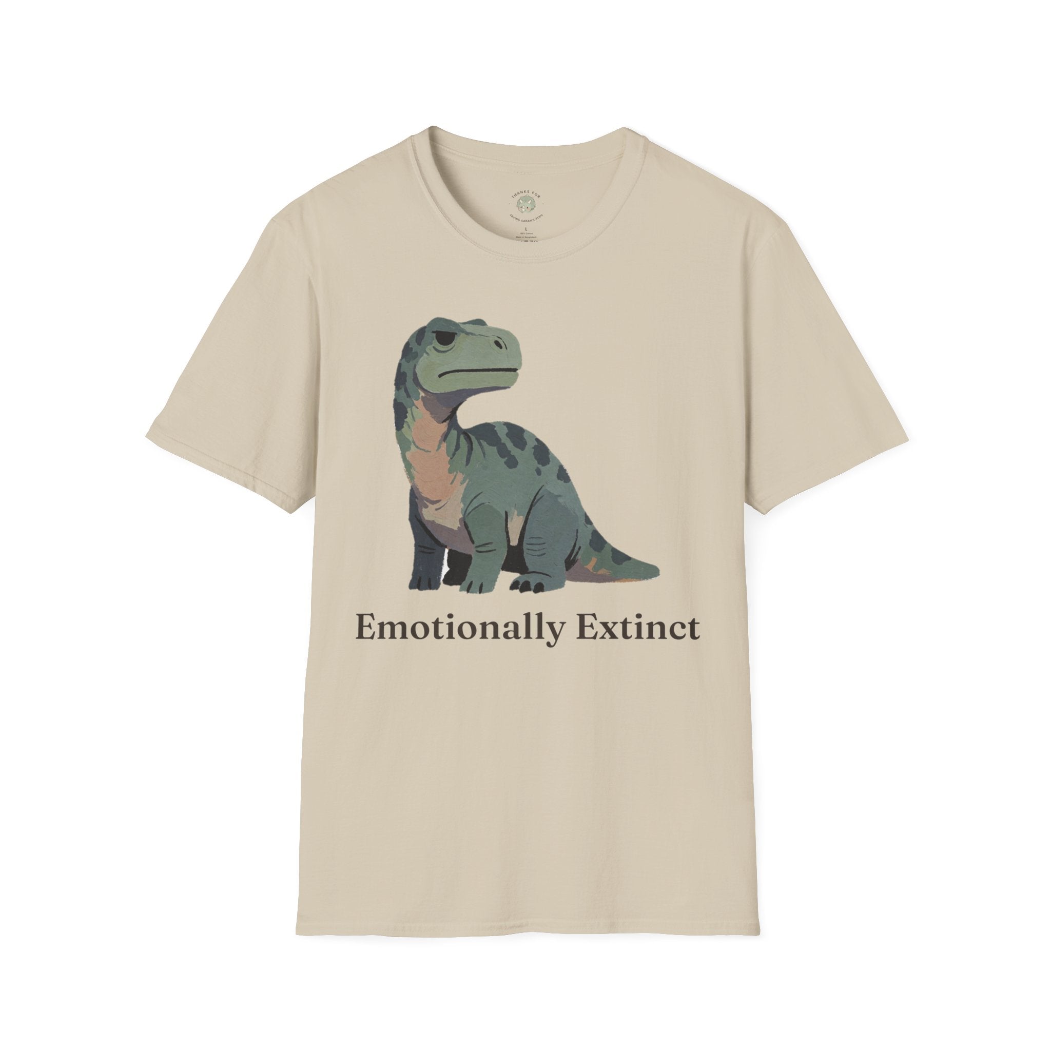 Emotionally Extinct T-Shirt — Funny Deadpan Dinosaur Graphic Tee