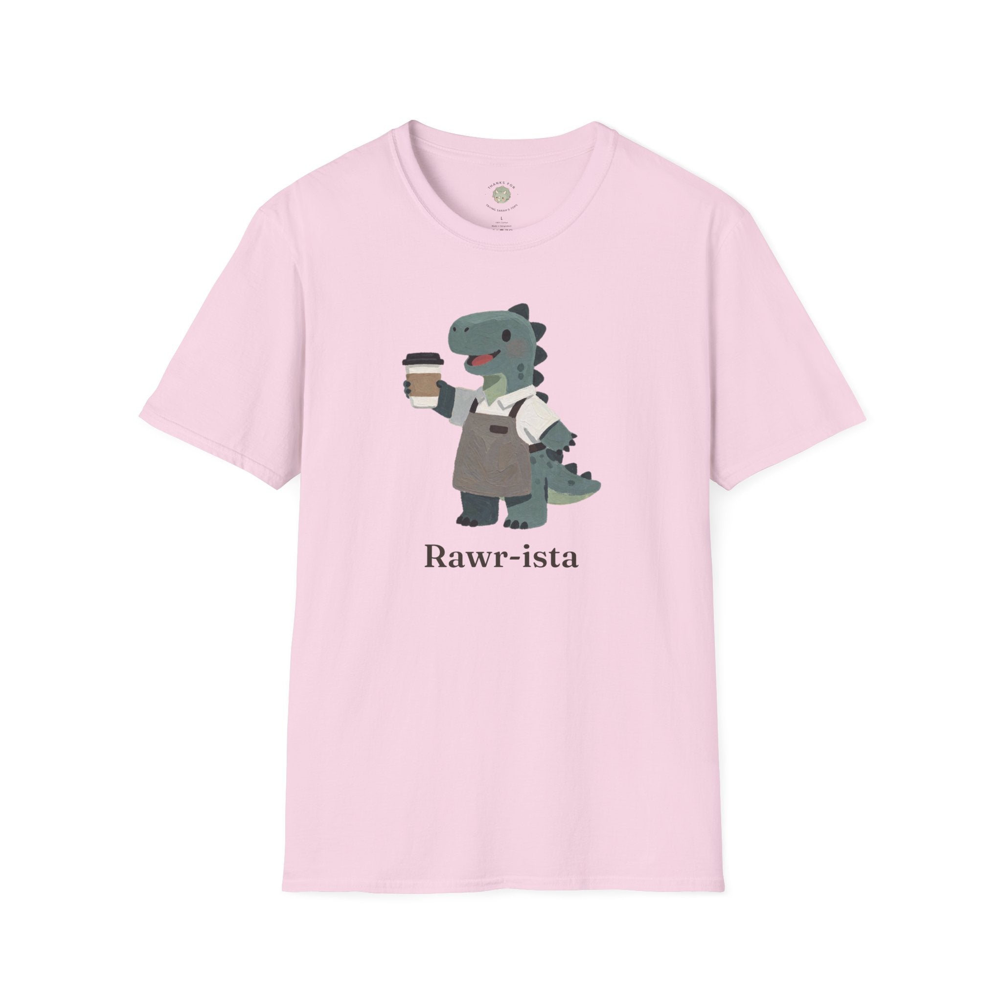 Rawr-ista T-Shirt — Funny Coffee Dinosaur Barista Graphic Tee