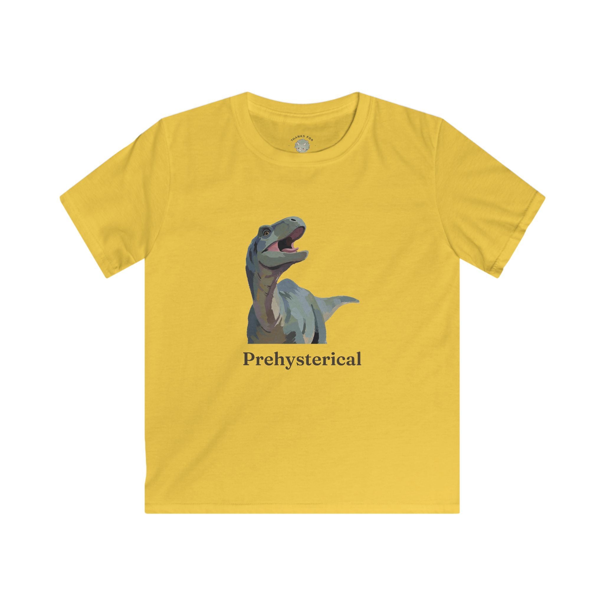Kids Prehysterical T-Shirt — Funny Laughing Dinosaur Pun Graphic Tee