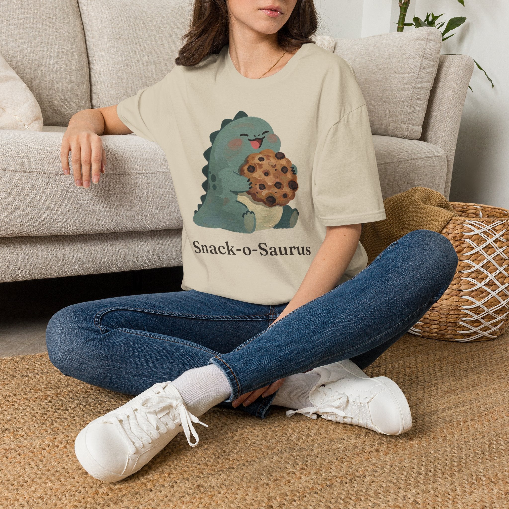 Snack-o-Saurus T-Shirt — Cute Cookie Dinosaur Snack Graphic Tee