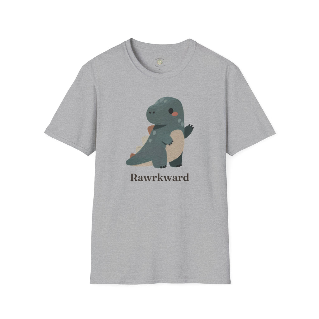 Rawrkward T-Shirt — Funny Awkward Shy Dinosaur Graphic Tee