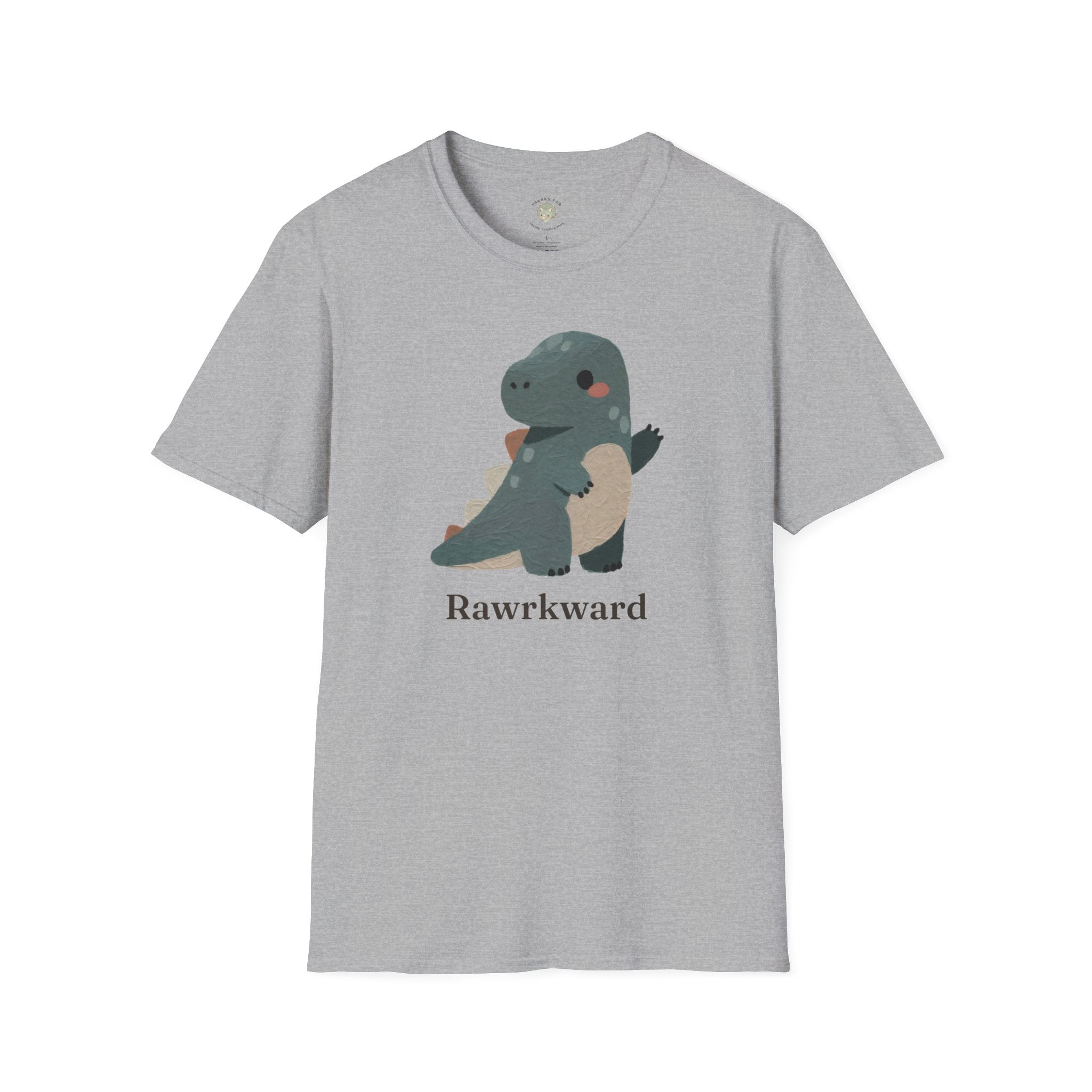 Rawrkward T-Shirt — Funny Awkward Shy Dinosaur Graphic Tee
