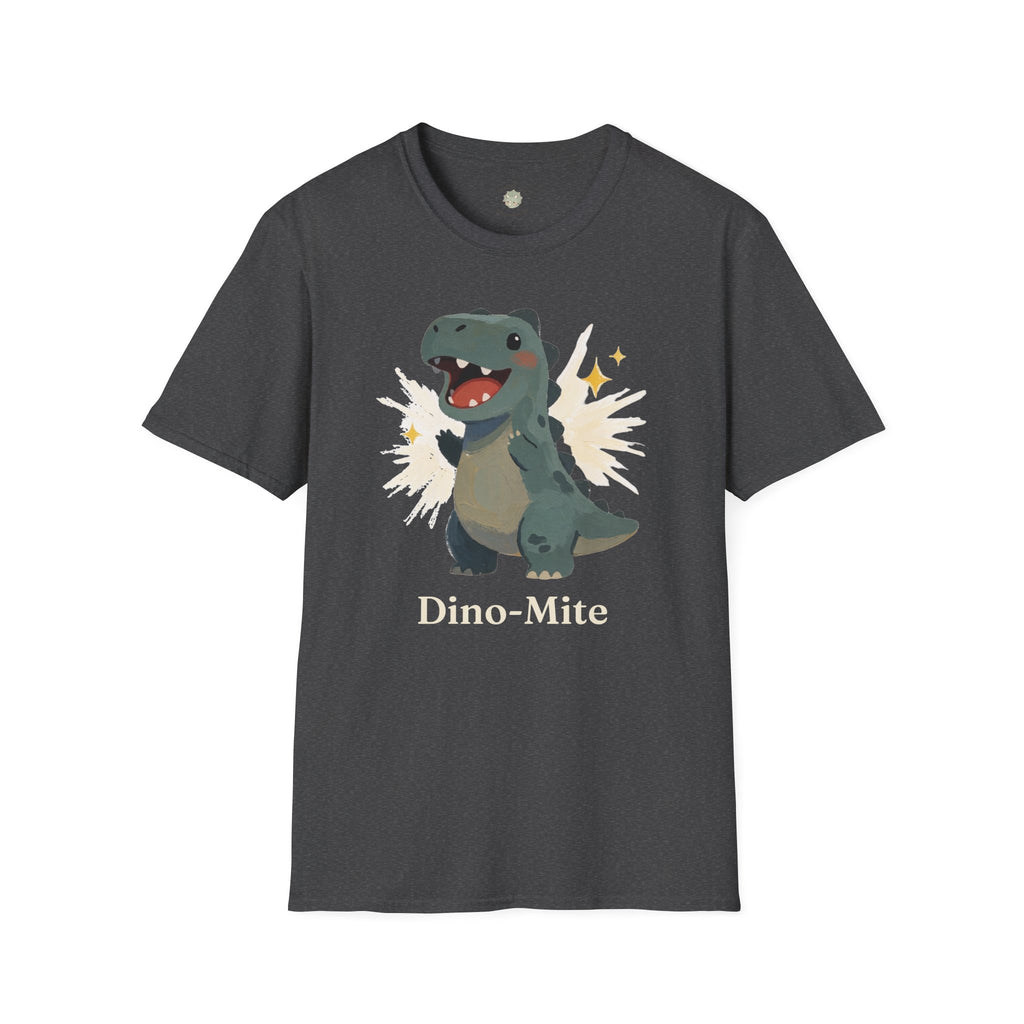 Dino-Mite T-Shirt — Cute Cheerful Dinosaur Pun Graphic Tee