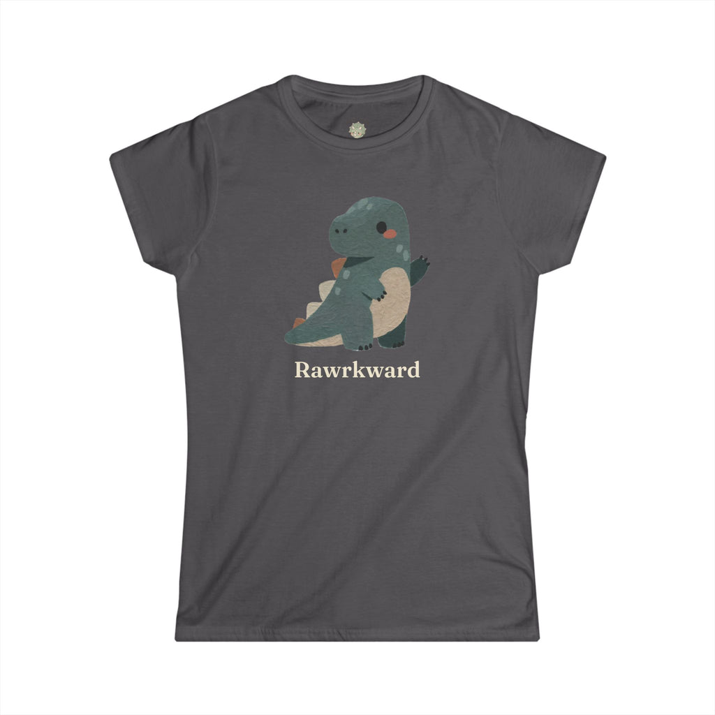 Rawrkward T-Shirt — Funny Awkward Shy Dinosaur Graphic Tee