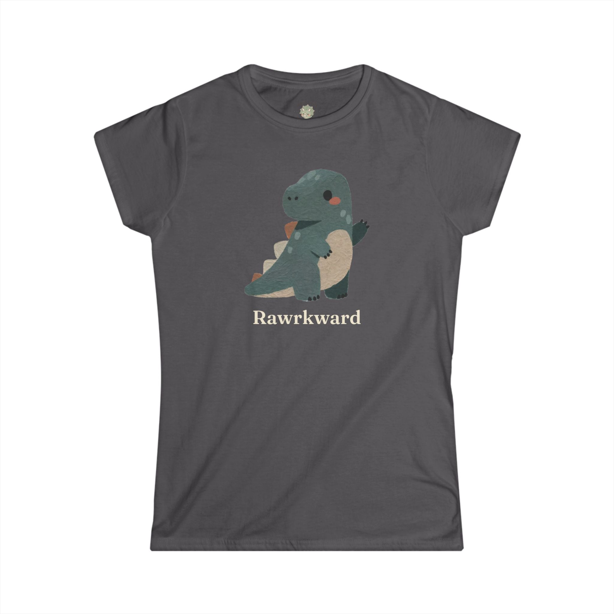 Rawrkward T-Shirt — Funny Awkward Shy Dinosaur Graphic Tee