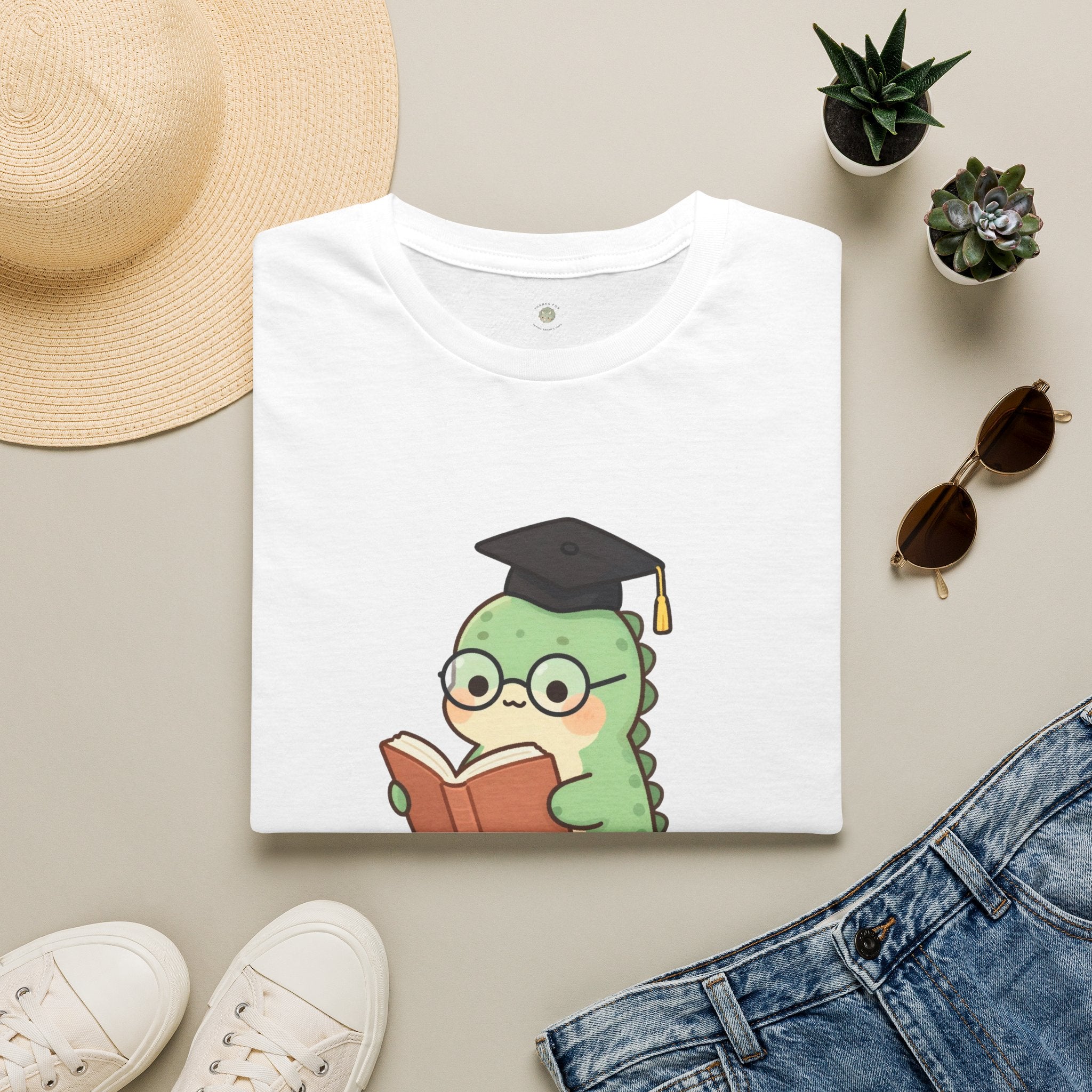 Thesaurus T-Shirt — Cute Word Nerd Dinosaur Grammar Pun Graphic Tee