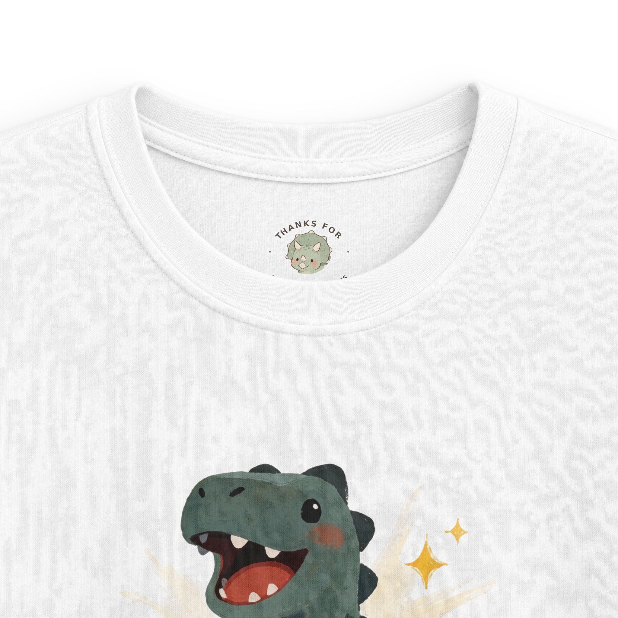 Kids Dino-Mite T-Shirt — Cute Cheerful Dinosaur Pun Graphic Tee