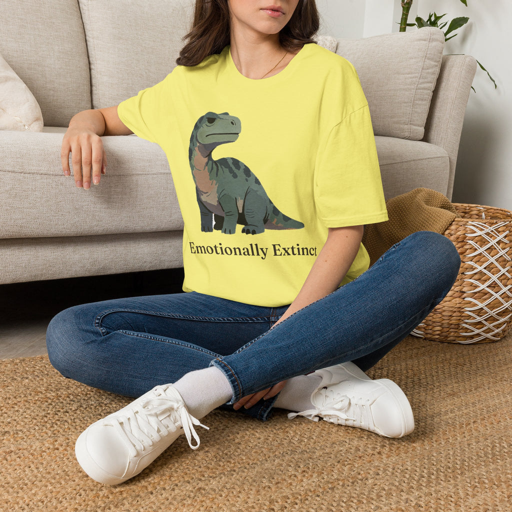Emotionally Extinct T-Shirt — Funny Deadpan Dinosaur Graphic Tee