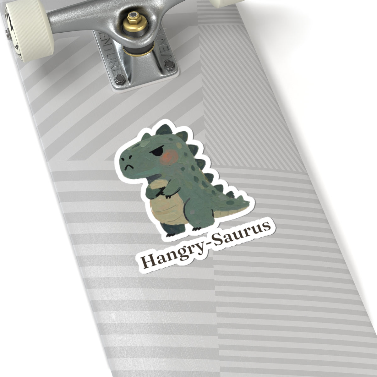 Hangry-Saurus Sticker — Funny Hungry Grumpy Dinosaur Vinyl Sticker