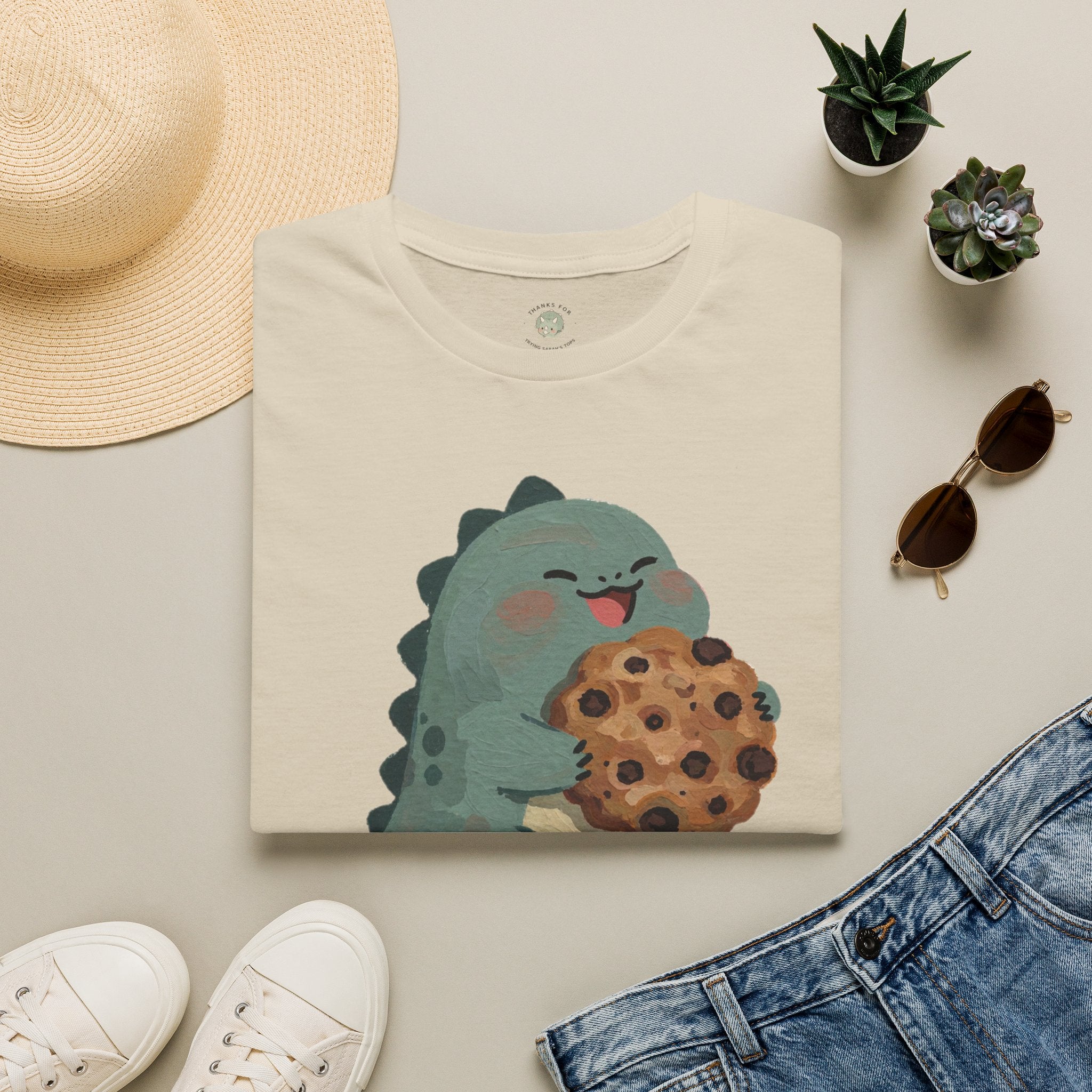 Snack-o-Saurus T-Shirt — Cute Cookie Dinosaur Snack Graphic Tee