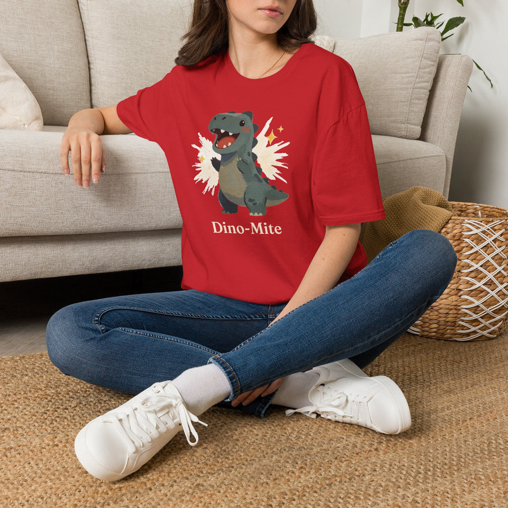 Dino-Mite T-Shirt — Cute Cheerful Dinosaur Pun Graphic Tee