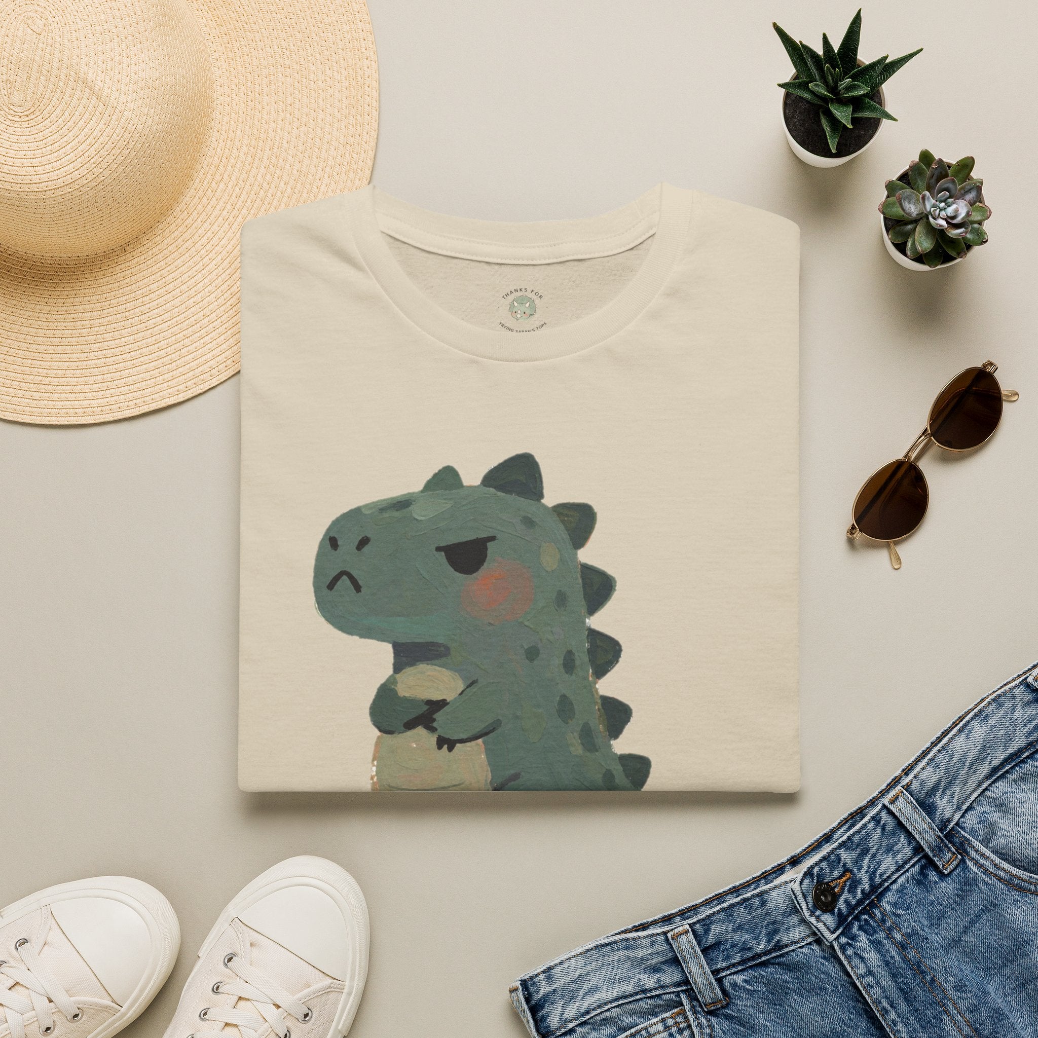 Hangry-Saurus T-Shirt — Funny Hungry Grumpy Dinosaur Graphic Tee