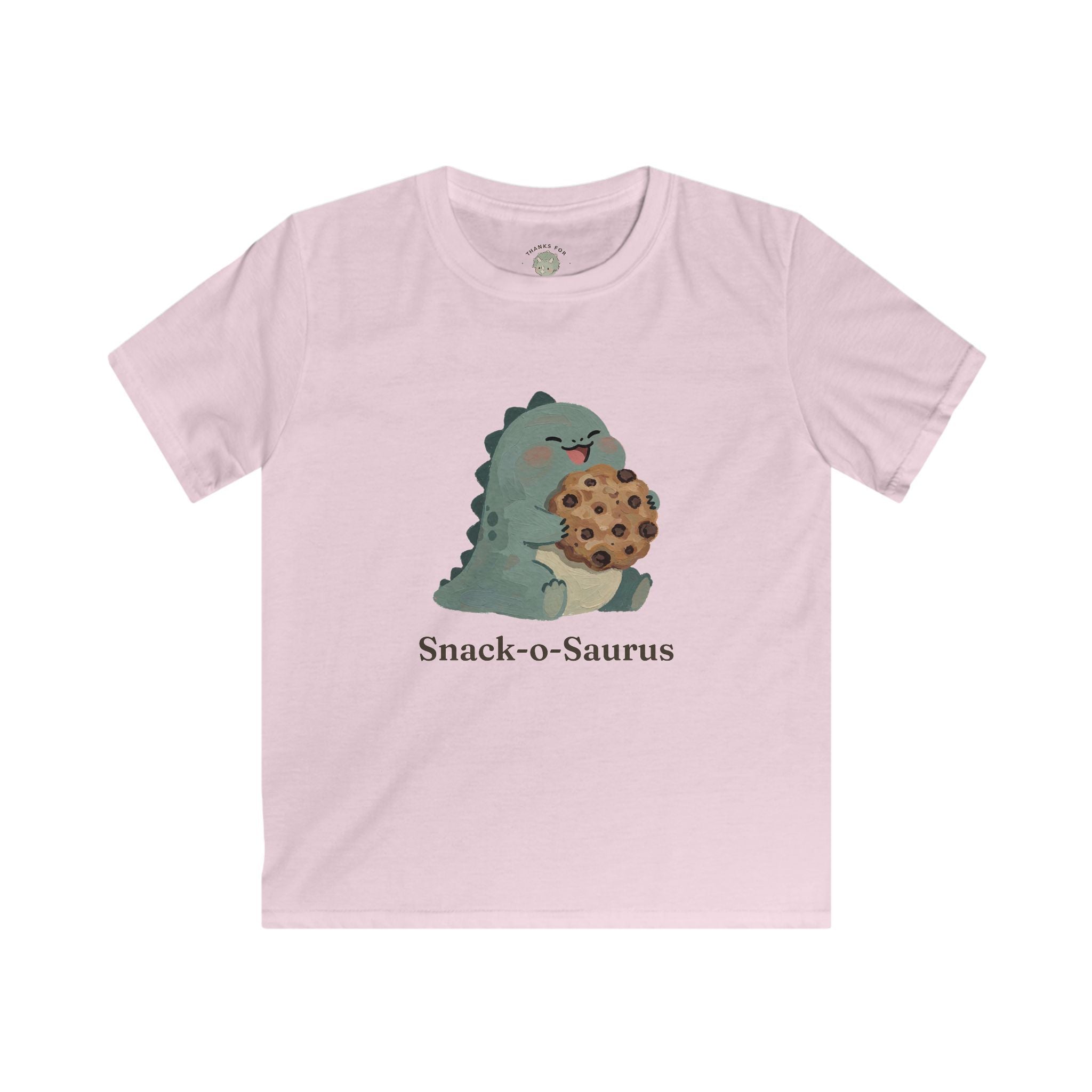 Kids Snack-o-Saurus T-Shirt — Cute Cookie Dinosaur Snack Graphic Tee