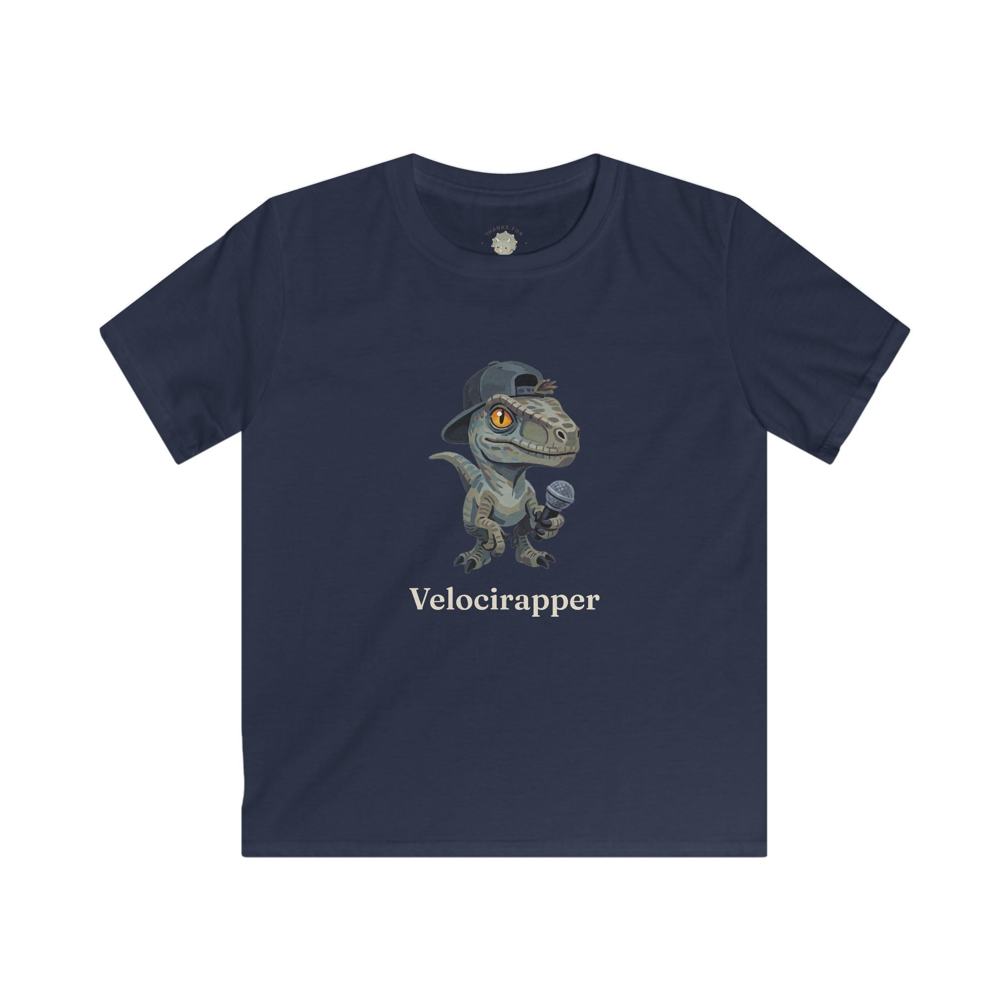Kids Velocirapper T-Shirt — Funny Rapper Raptor Dinosaur Graphic Tee