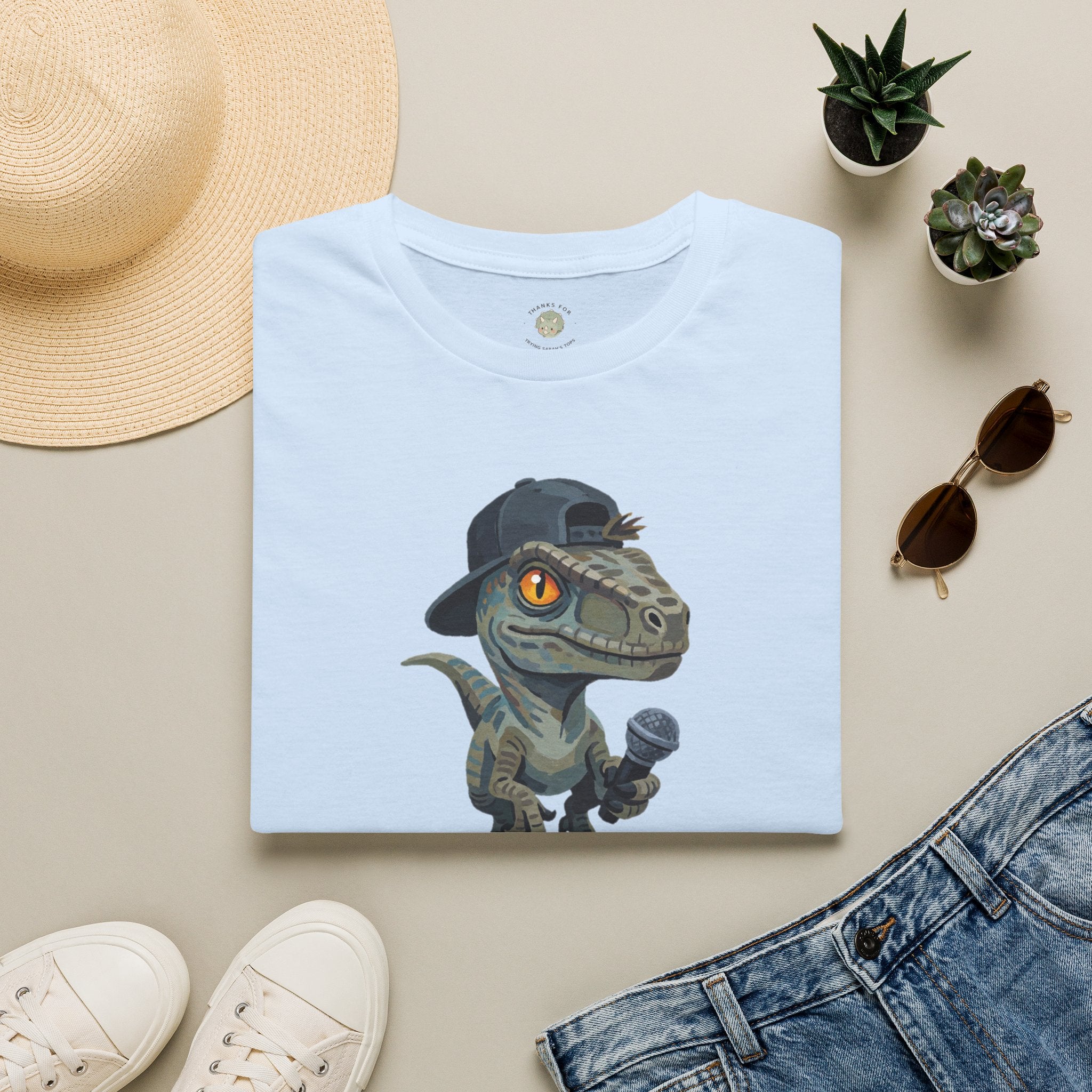 Velocirapper T-Shirt — Funny Rapper Raptor Dinosaur Graphic Tee