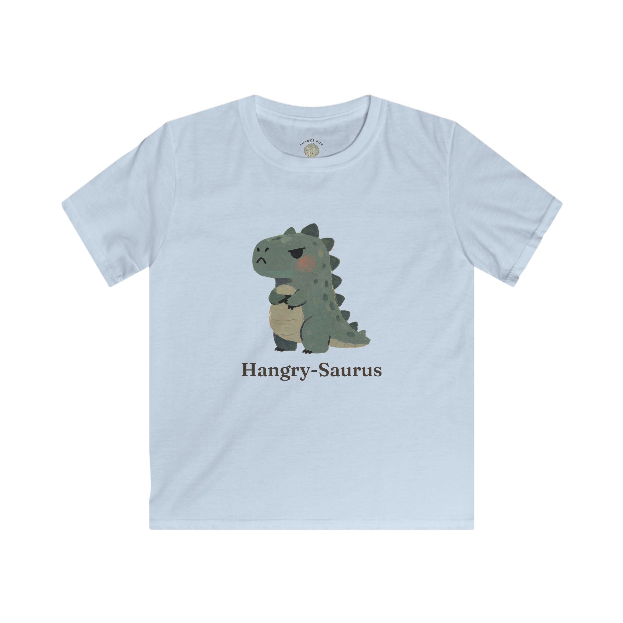 Kids Hangry-Saurus T-Shirt — Funny Hungry Grumpy Dinosaur Graphic Tee