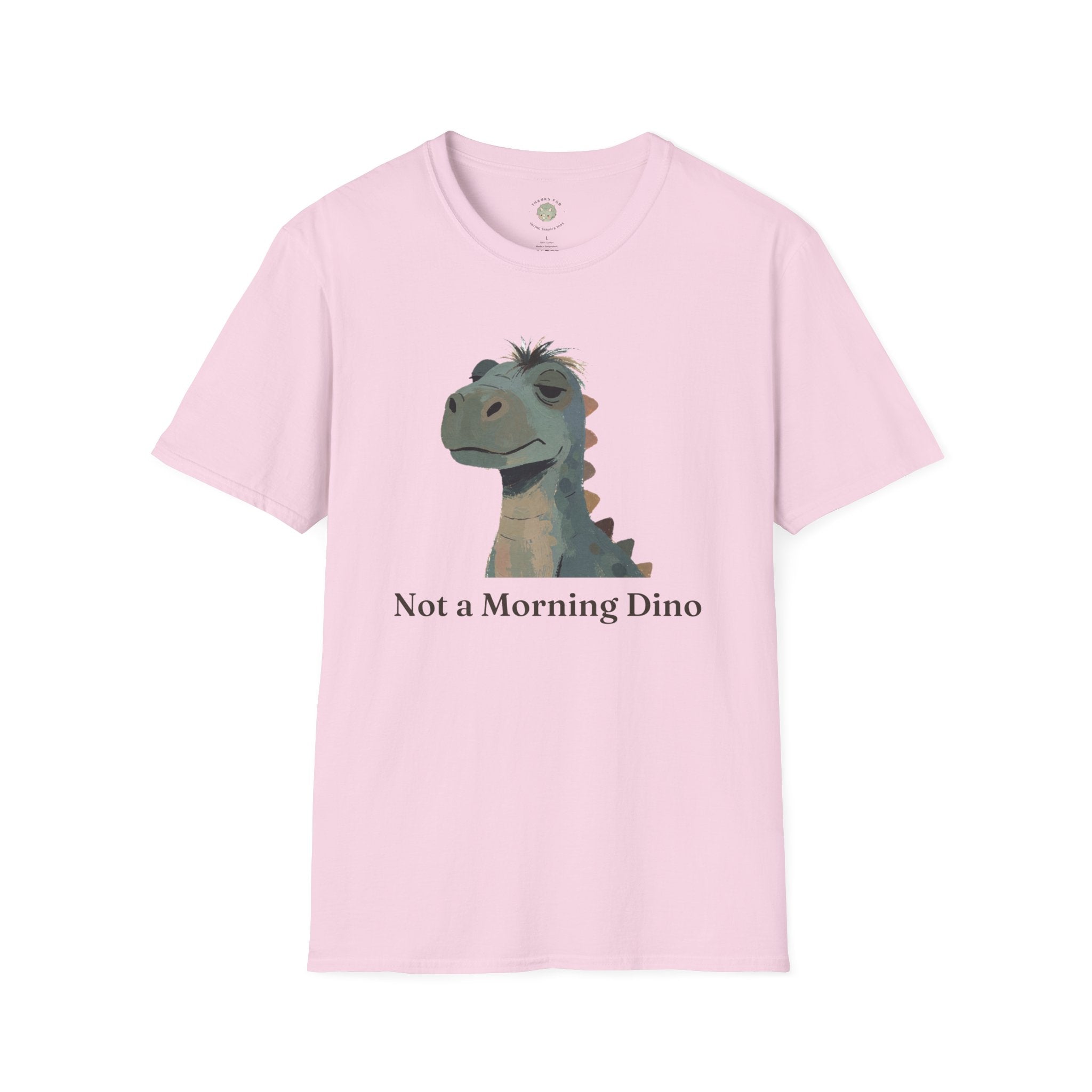 Not a Morning Dino T-Shirt — Funny Sleepy Dinosaur Graphic Tee