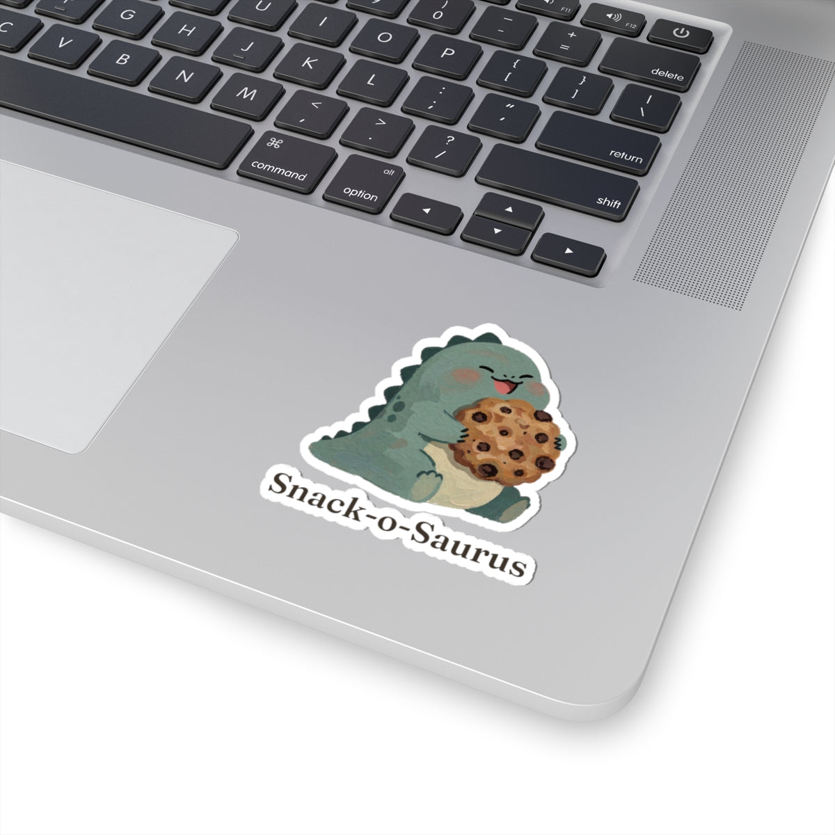 Snack-o-Saurus Sticker — Cute Cookie Dinosaur Snack Vinyl Sticker