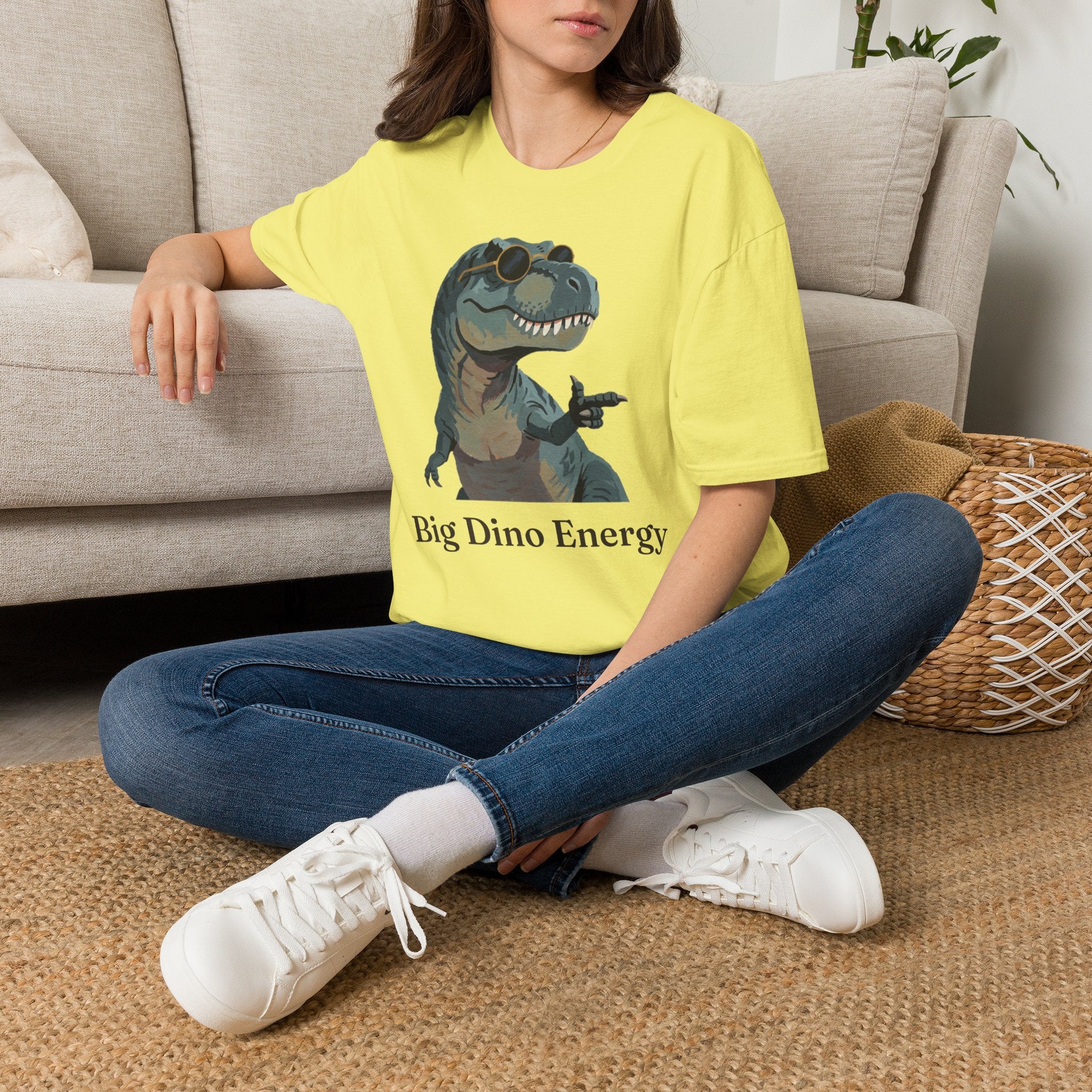 Big Dino Energy T-Shirt — Funny Confident Cool Dinosaur Graphic Tee