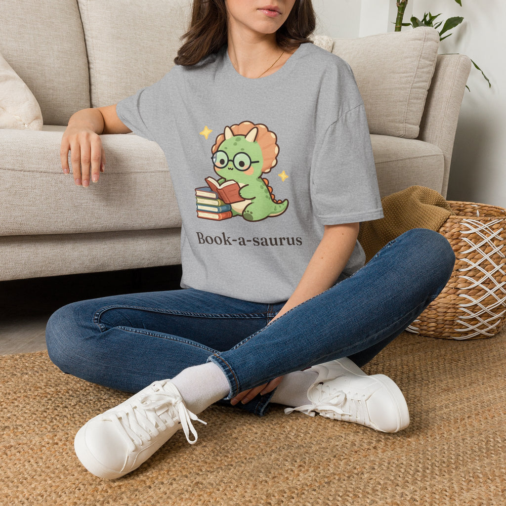 Book-a-saurus T-Shirt — Cute Reading Dinosaur Book Lover Graphic Tee
