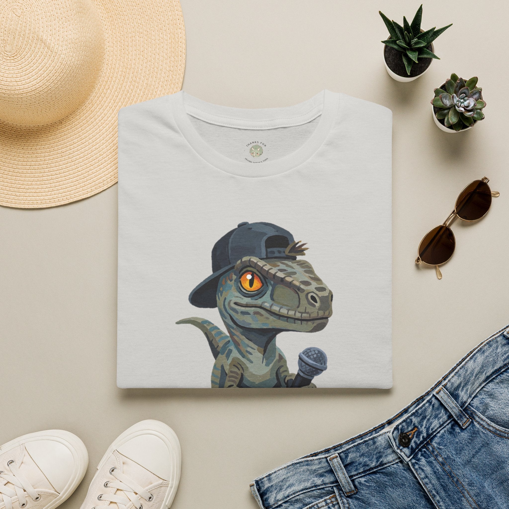 Velocirapper T-Shirt — Funny Rapper Raptor Dinosaur Graphic Tee