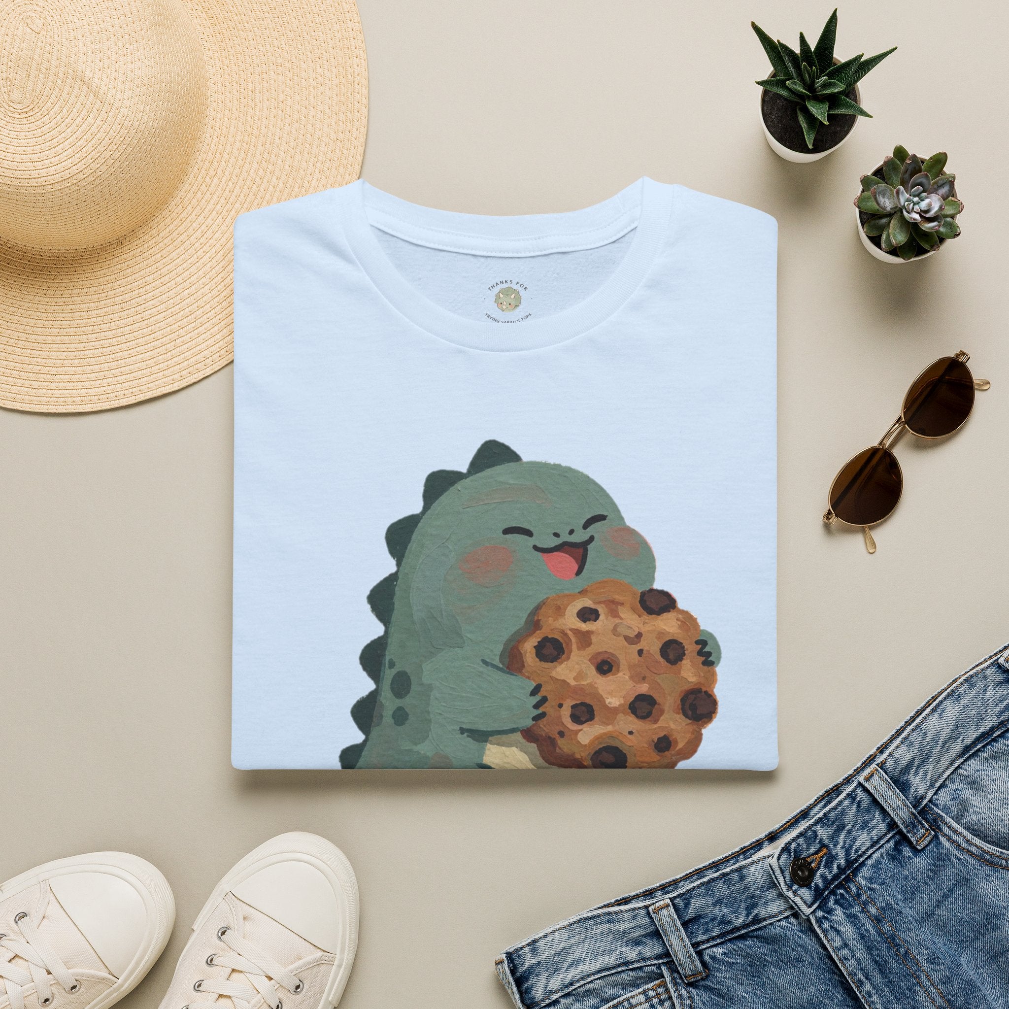 Snack-o-Saurus T-Shirt — Cute Cookie Dinosaur Snack Graphic Tee