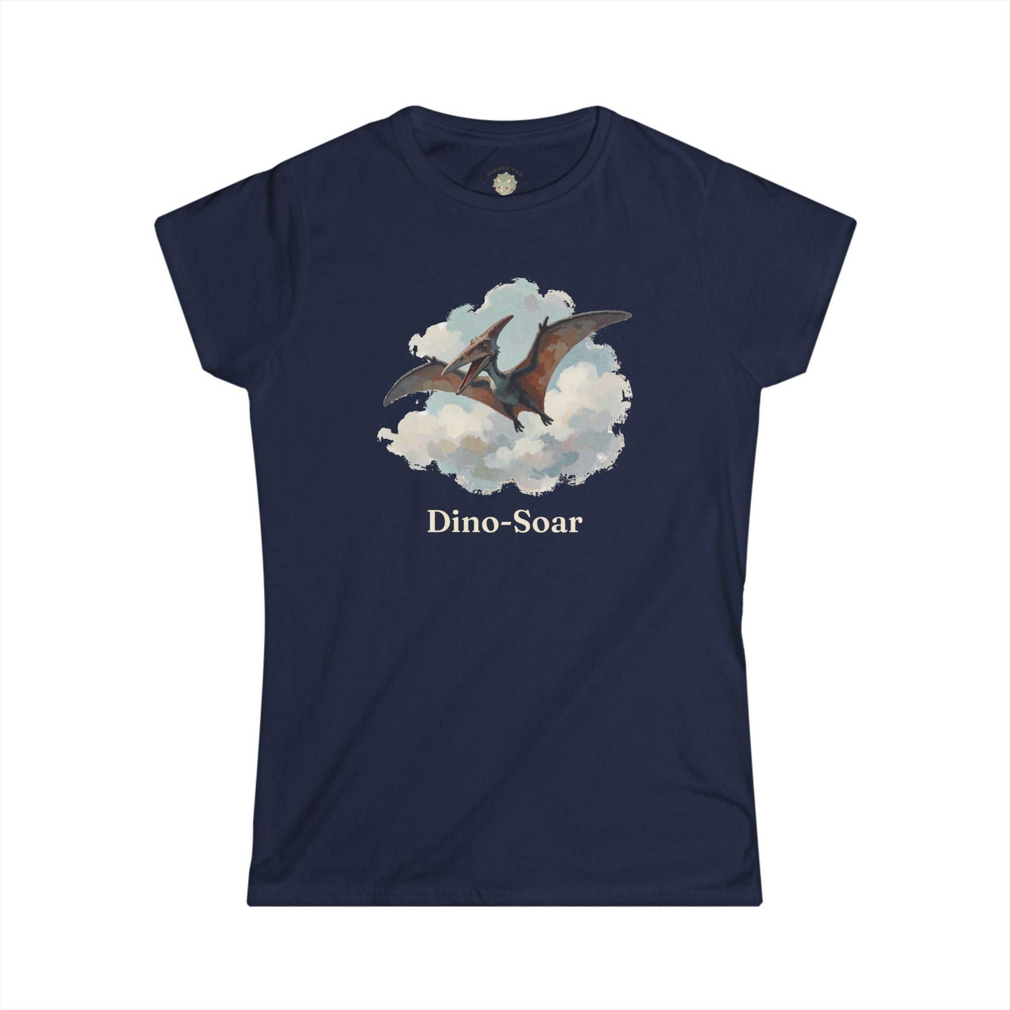 Women's Dino-Soar T-Shirt — Cute Flying Pterodactyl Pun Graphic Tee