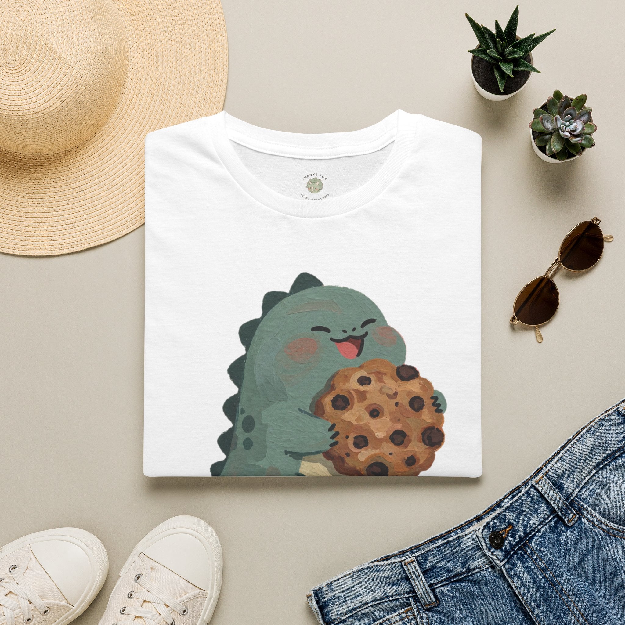 Snack-o-Saurus T-Shirt — Cute Cookie Dinosaur Snack Graphic Tee