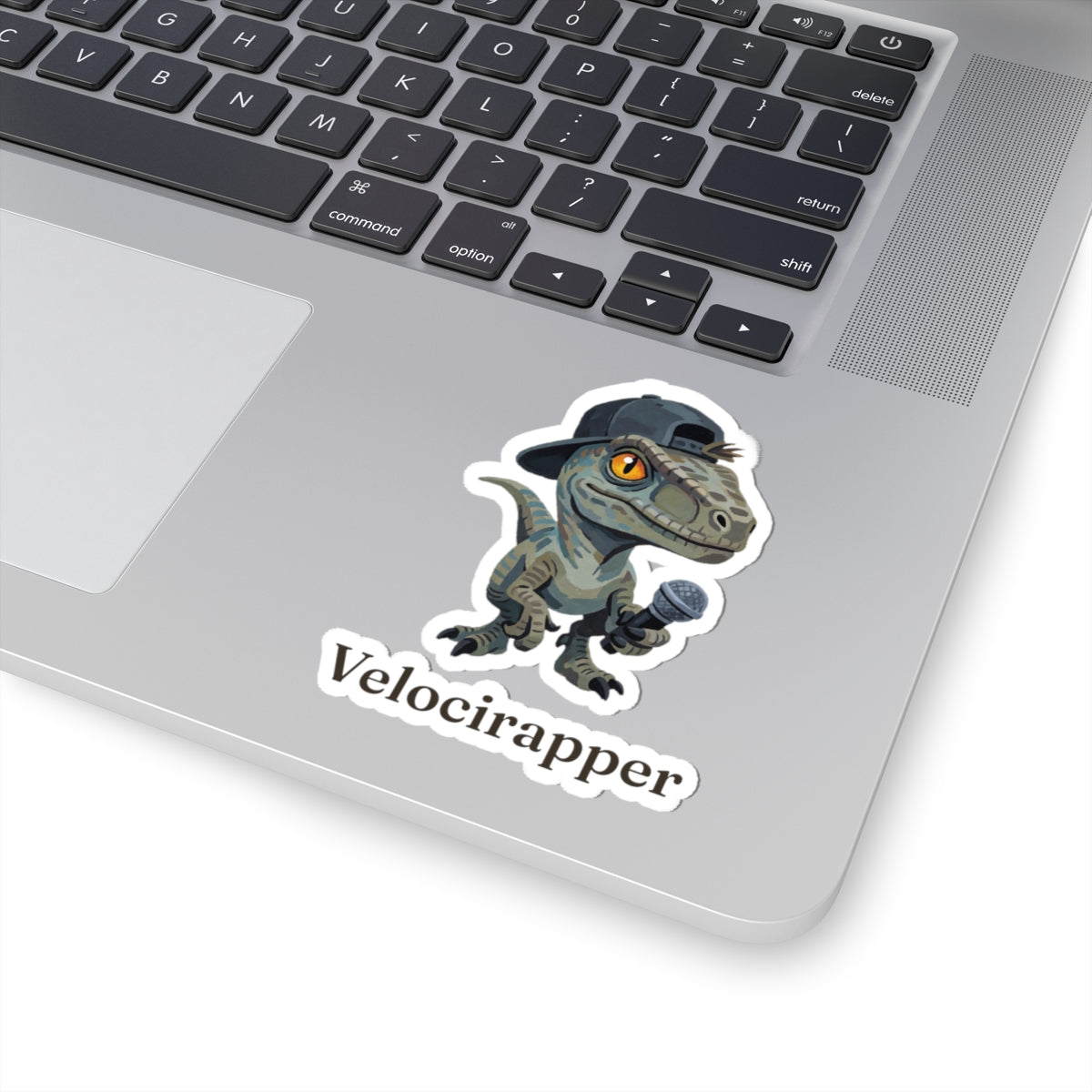 Velocirapper Sticker — Funny Rapper Raptor Dinosaur Vinyl Sticker