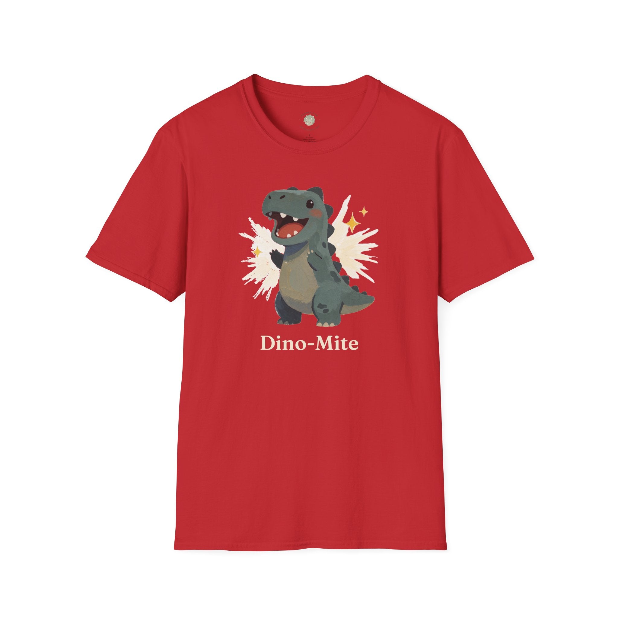 Dino-Mite T-Shirt — Cute Cheerful Dinosaur Pun Graphic Tee