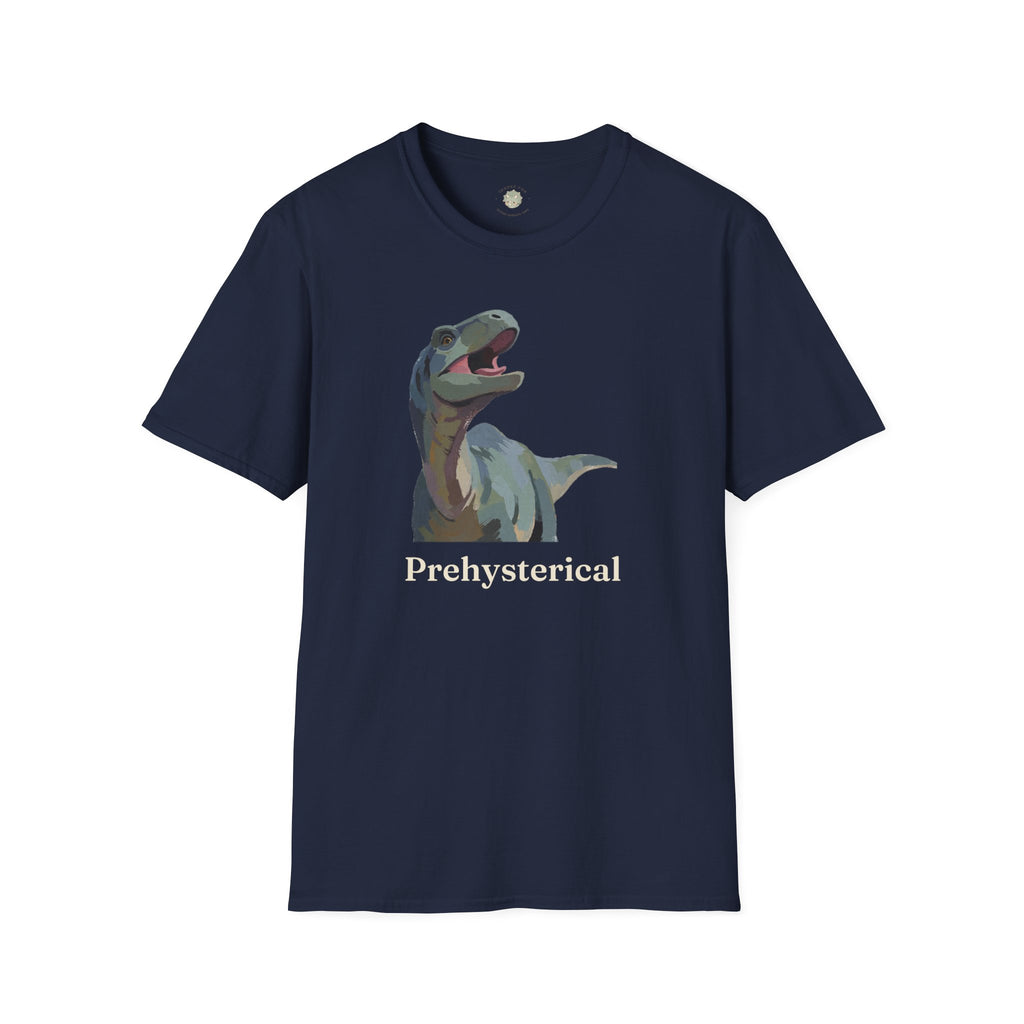 Prehysterical T-Shirt — Funny Laughing Dinosaur Pun Graphic Tee