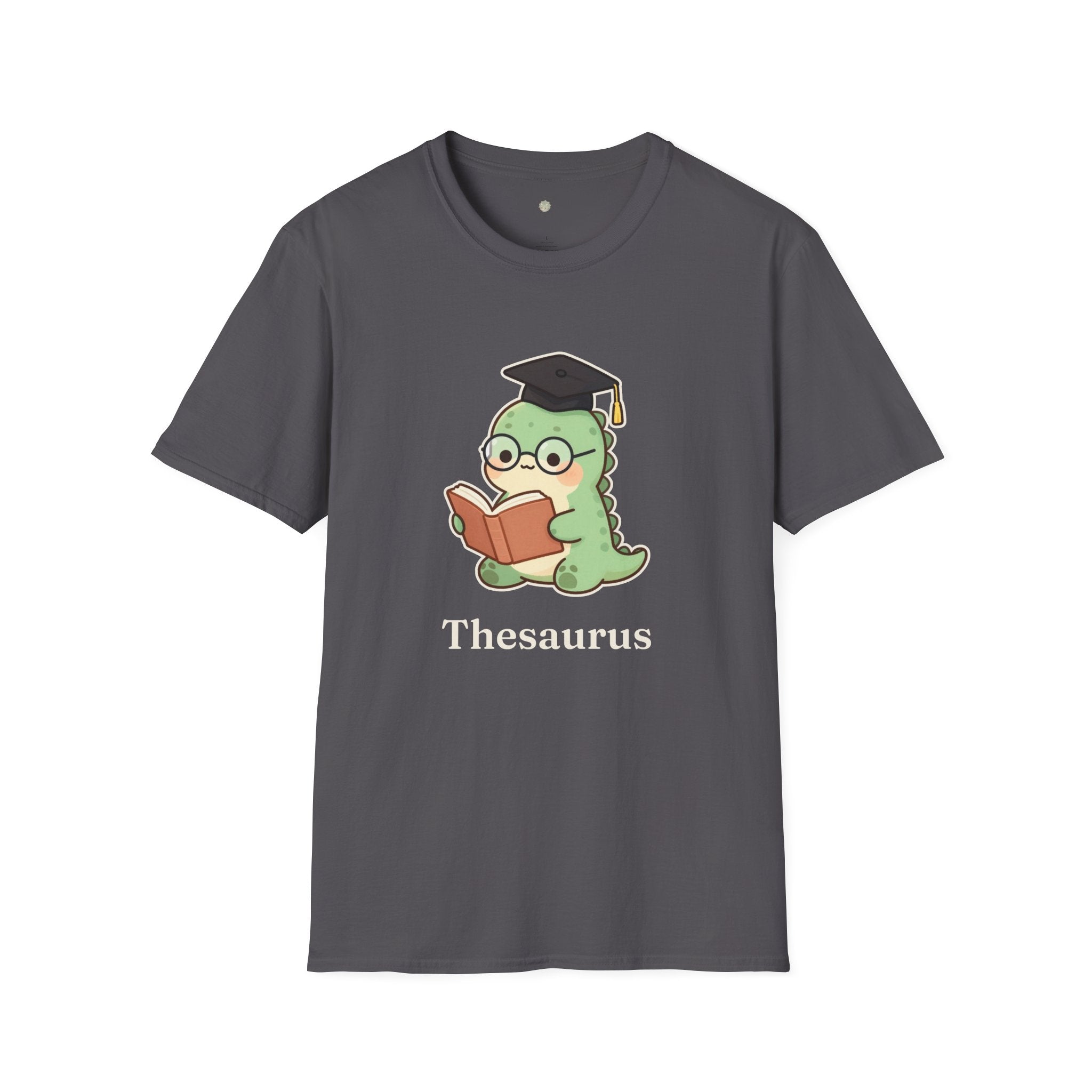 Thesaurus T-Shirt — Cute Word Nerd Dinosaur Grammar Pun Graphic Tee