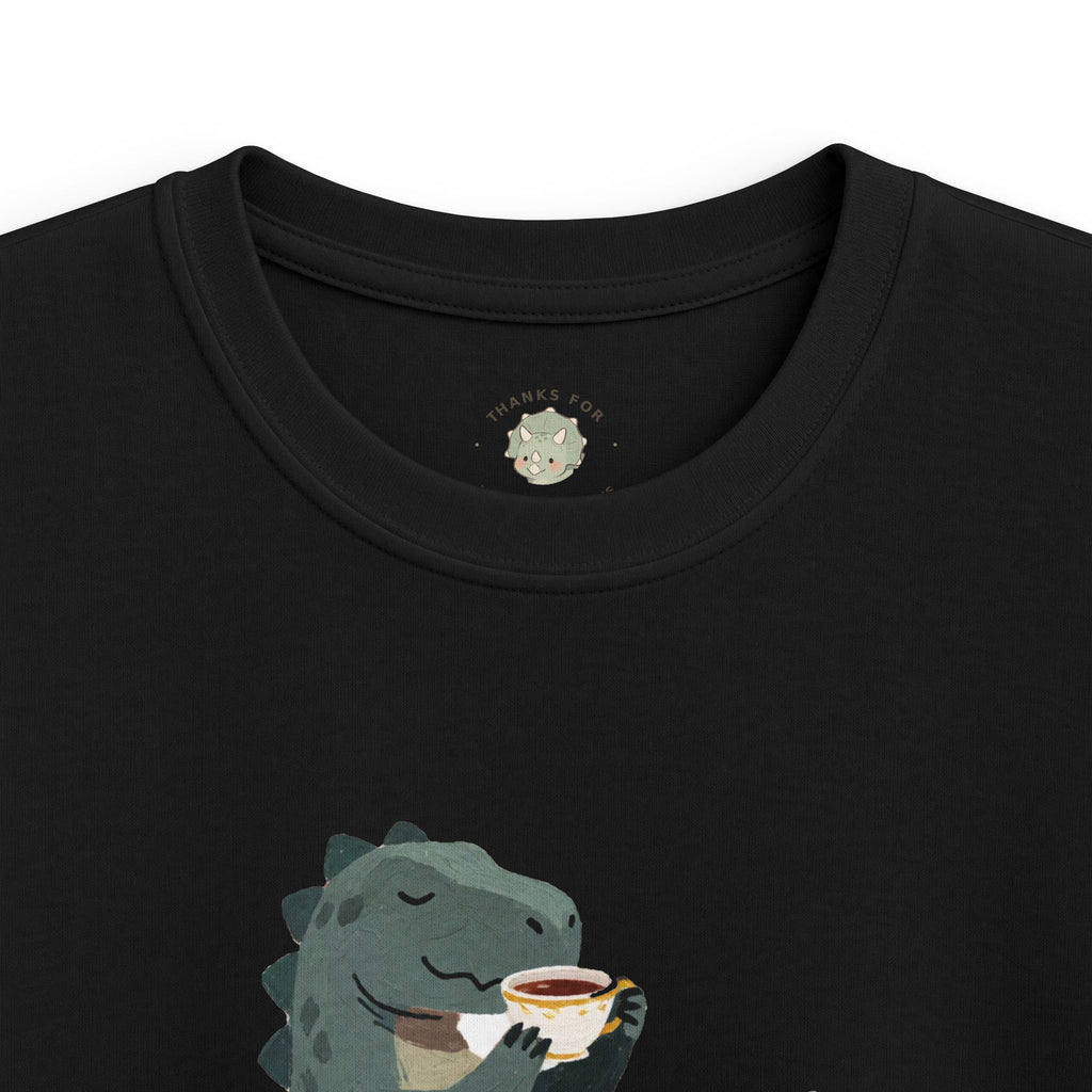 Kids Sip Happens T-Shirt — Funny Dinosaur Coffee Tea Graphic Tee