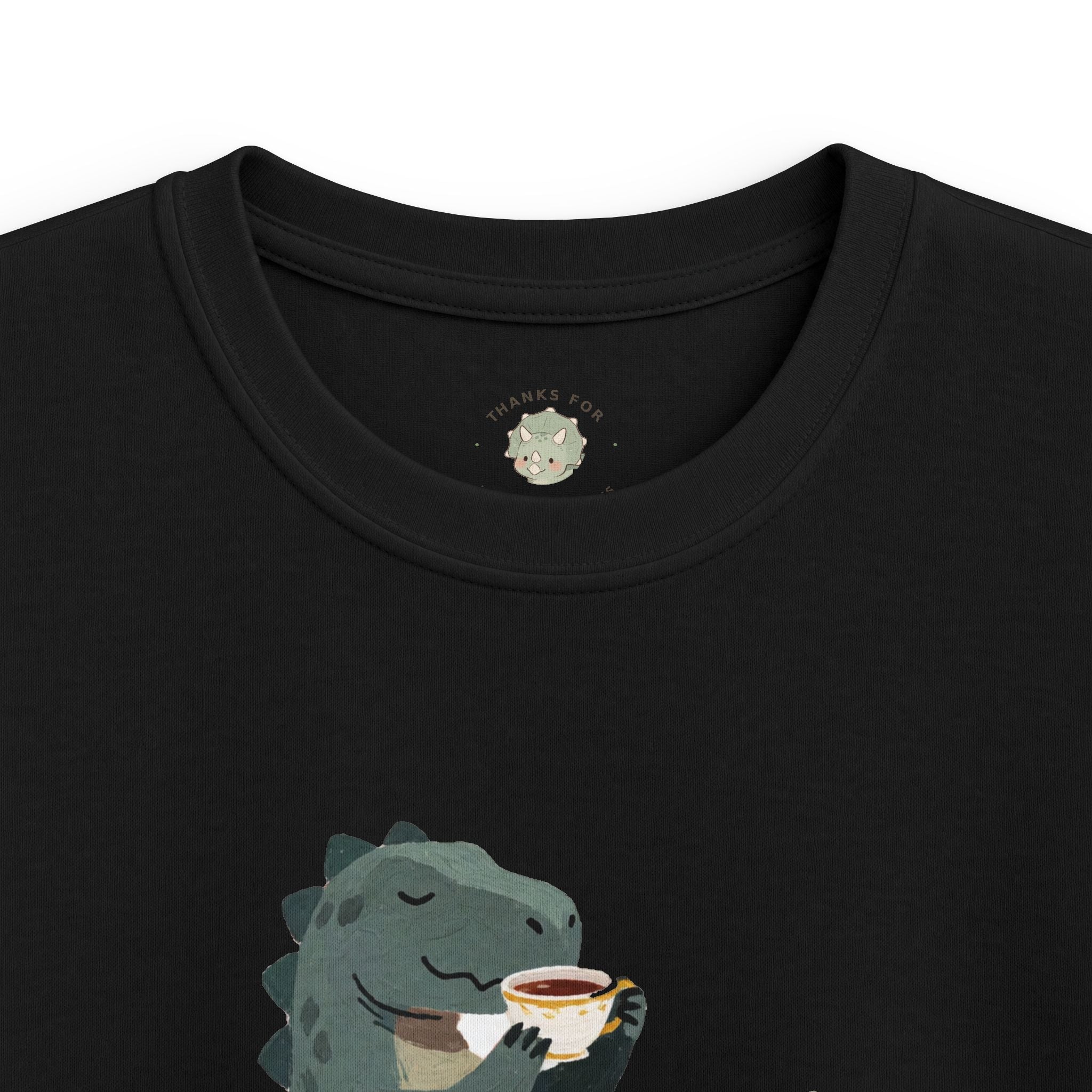 Kids Sip Happens T-Shirt — Funny Dinosaur Coffee Tea Graphic Tee